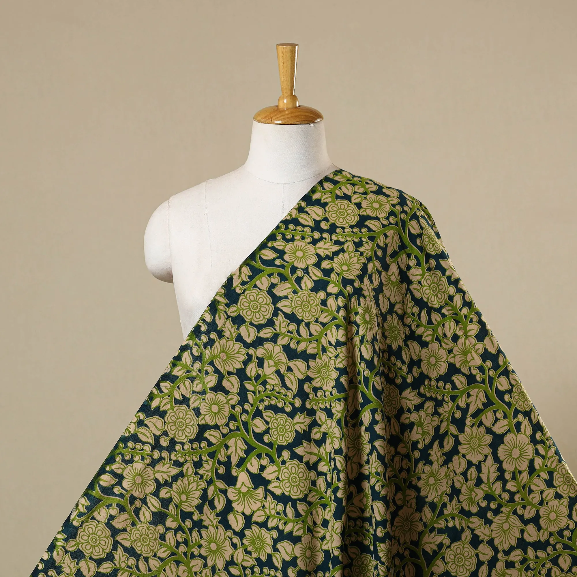 Green - Printed Cotton Kalamkari Fabric 02 sold by Itokri