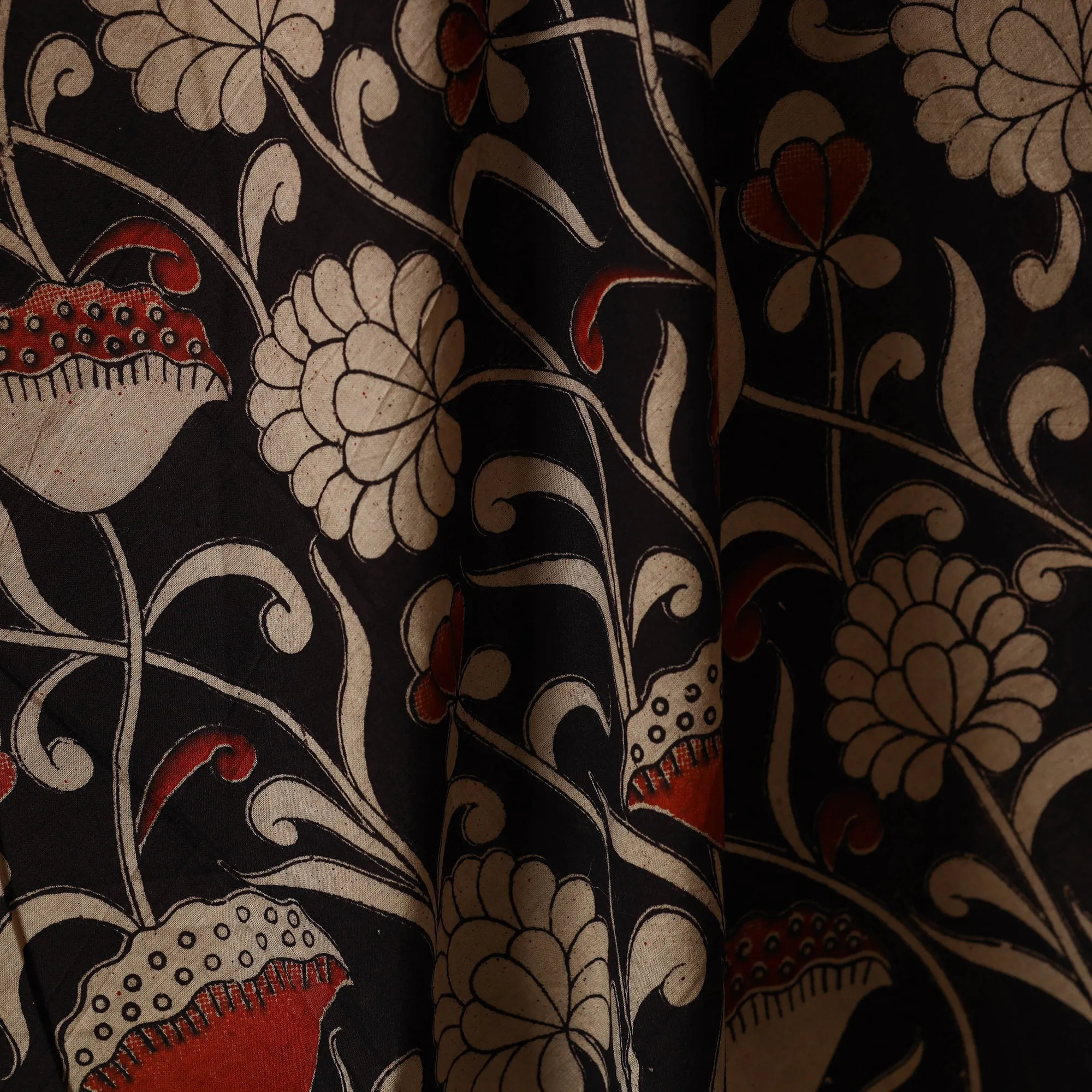 Black - Printed Cotton Kalamkari Fabric 12 sold by Itokri product image thumbnail 3