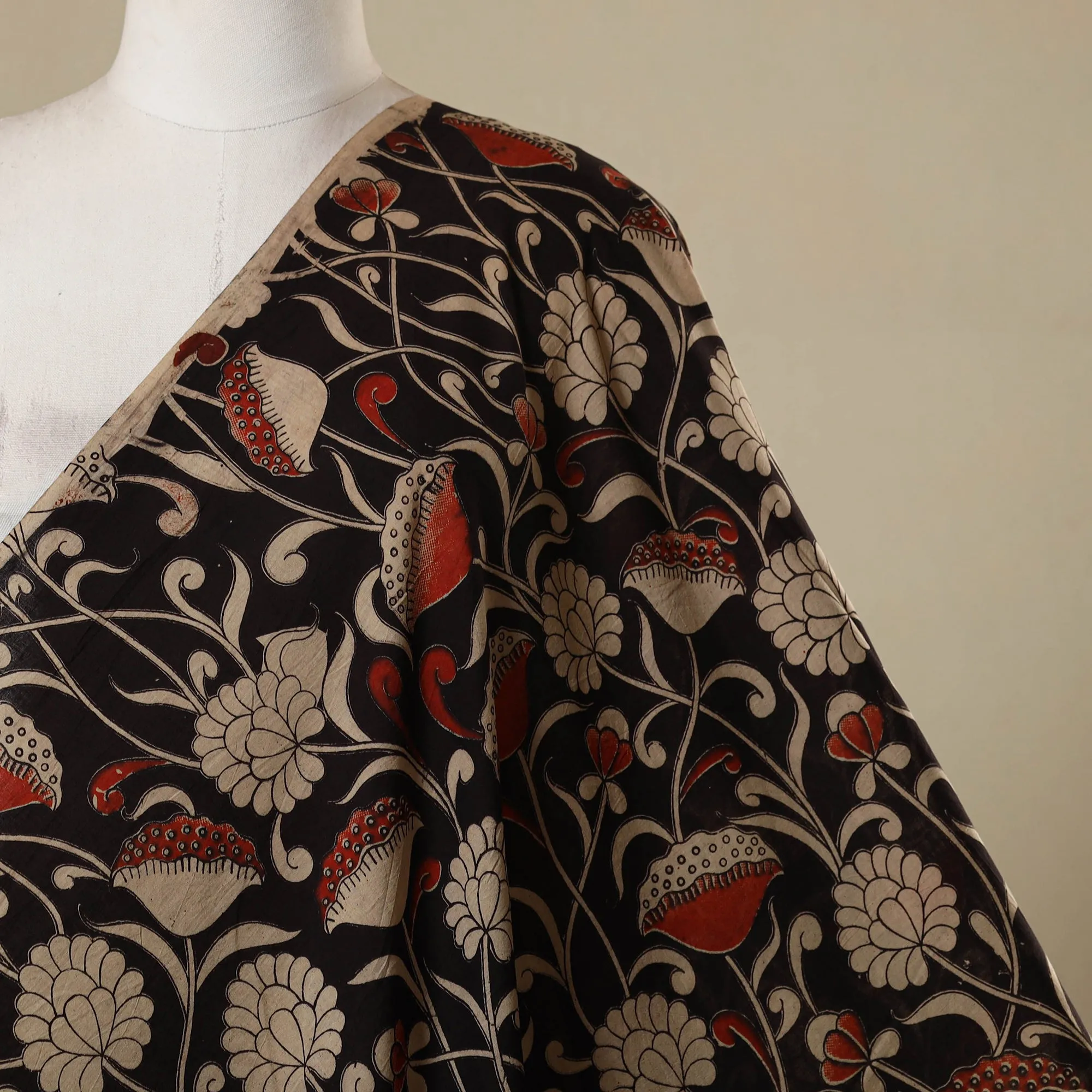 Black - Printed Cotton Kalamkari Fabric 12 sold by Itokri product image thumbnail 2