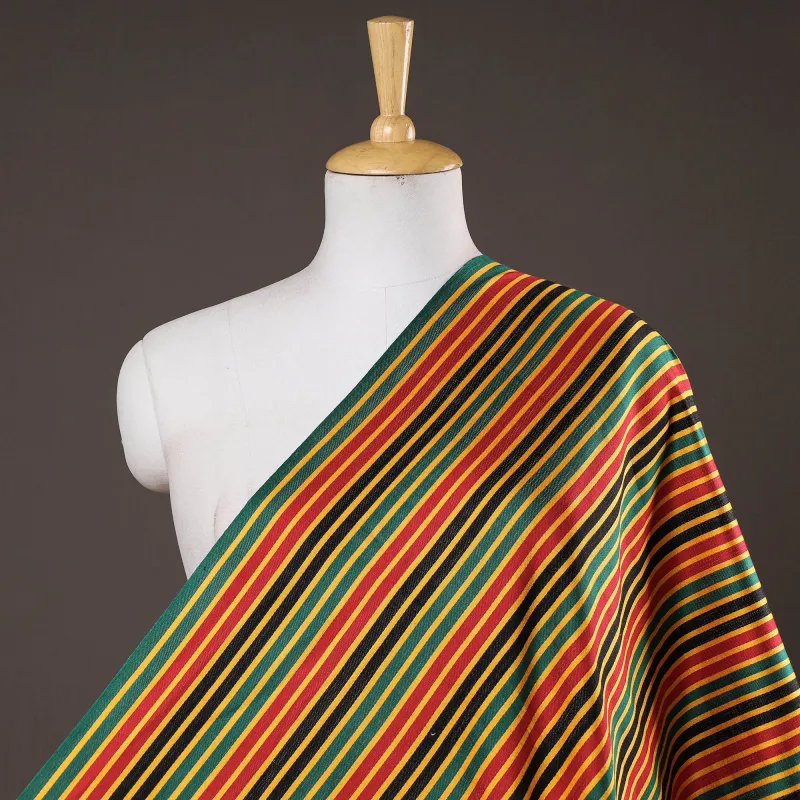 Multicolor - Pure Handloom Mashru Silk Cotton Fabric sold by Itokri