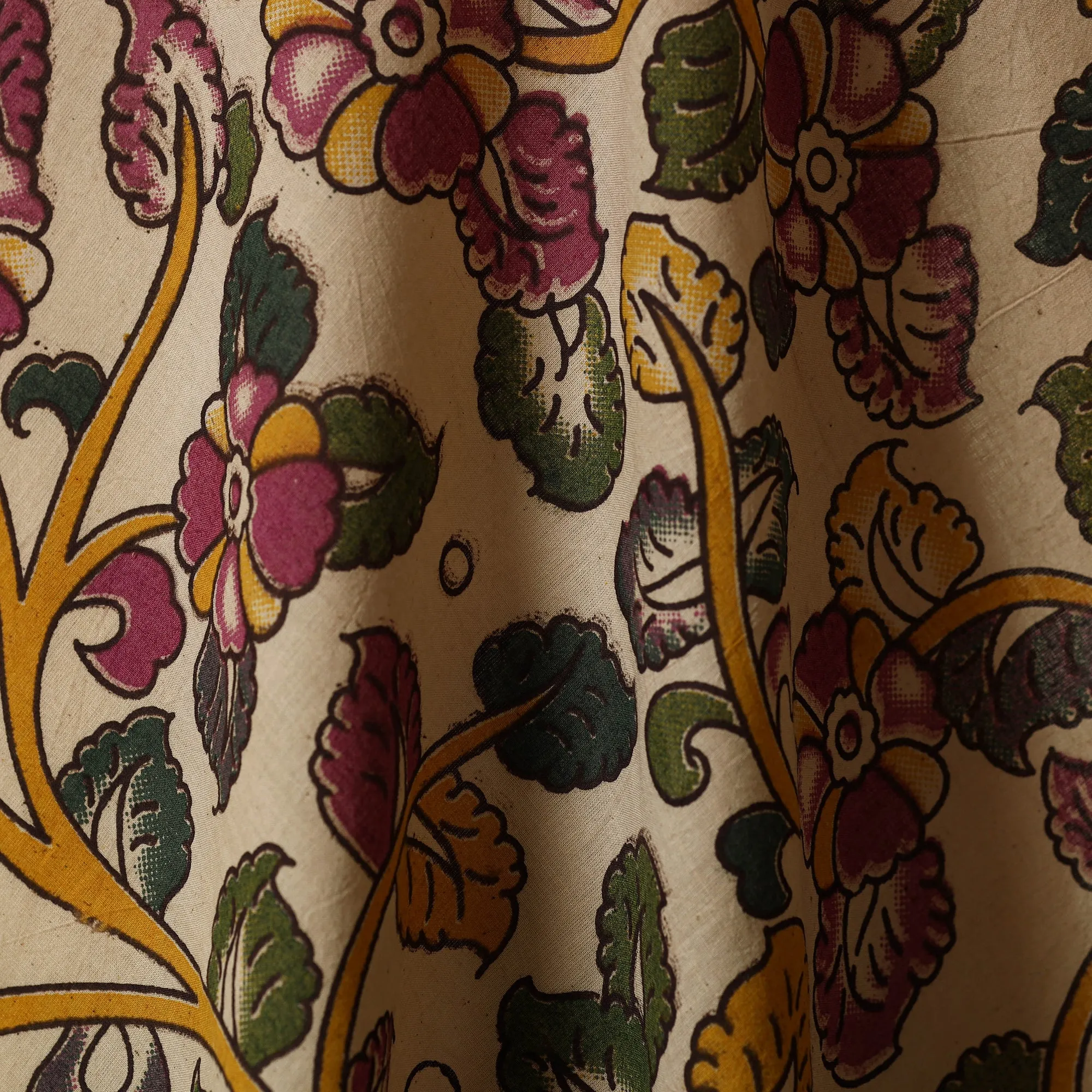 Beige - Printed Cotton Kalamkari Fabric 31 sold by Itokri product image thumbnail 3