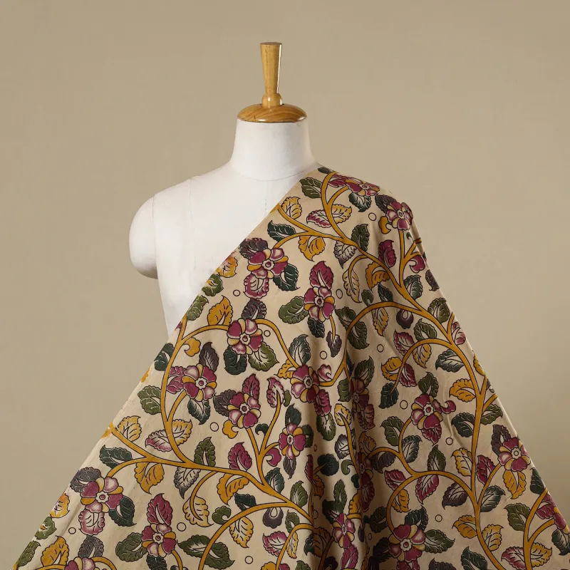 Beige - Printed Cotton Kalamkari Fabric 31 sold by Itokri