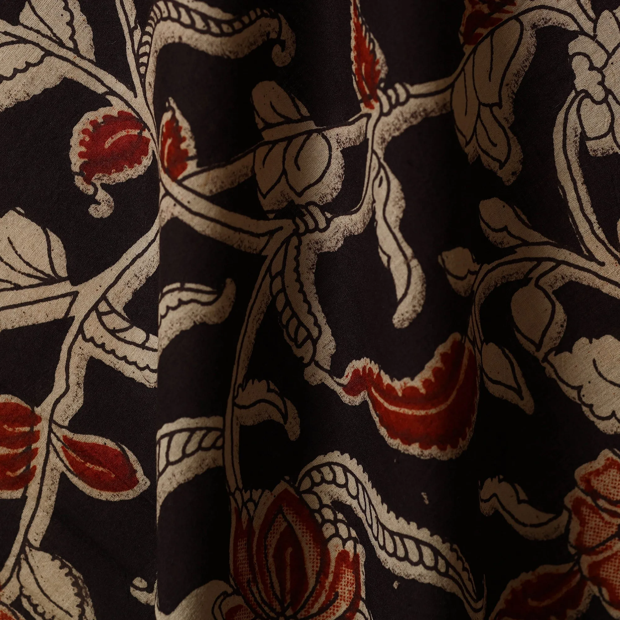 Black - Printed Cotton Kalamkari Fabric 30 sold by Itokri product image thumbnail 3