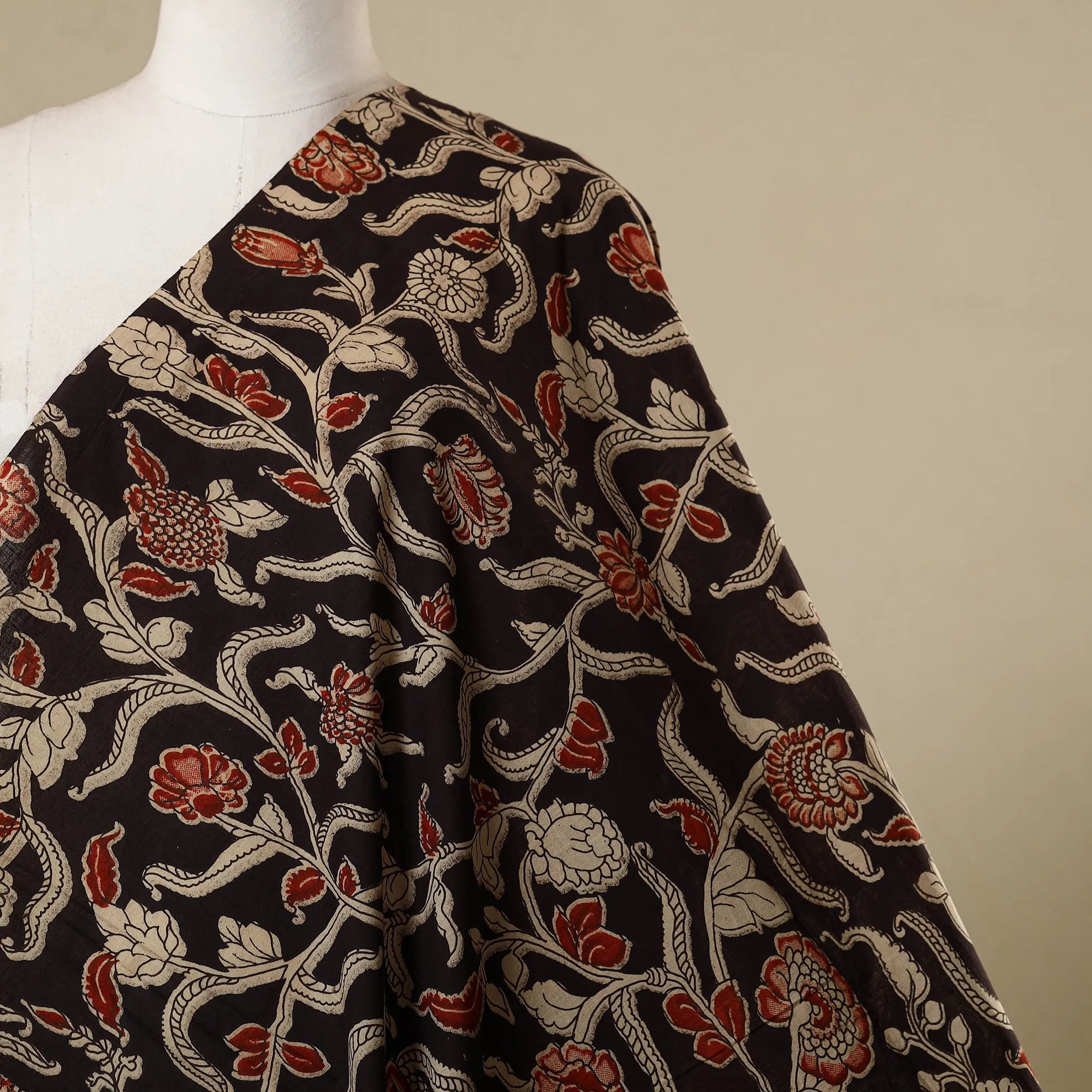 Black - Printed Cotton Kalamkari Fabric 30 sold by Itokri product image thumbnail 2