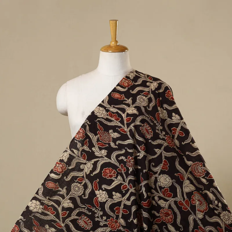 Black - Printed Cotton Kalamkari Fabric 30 made by Itokri