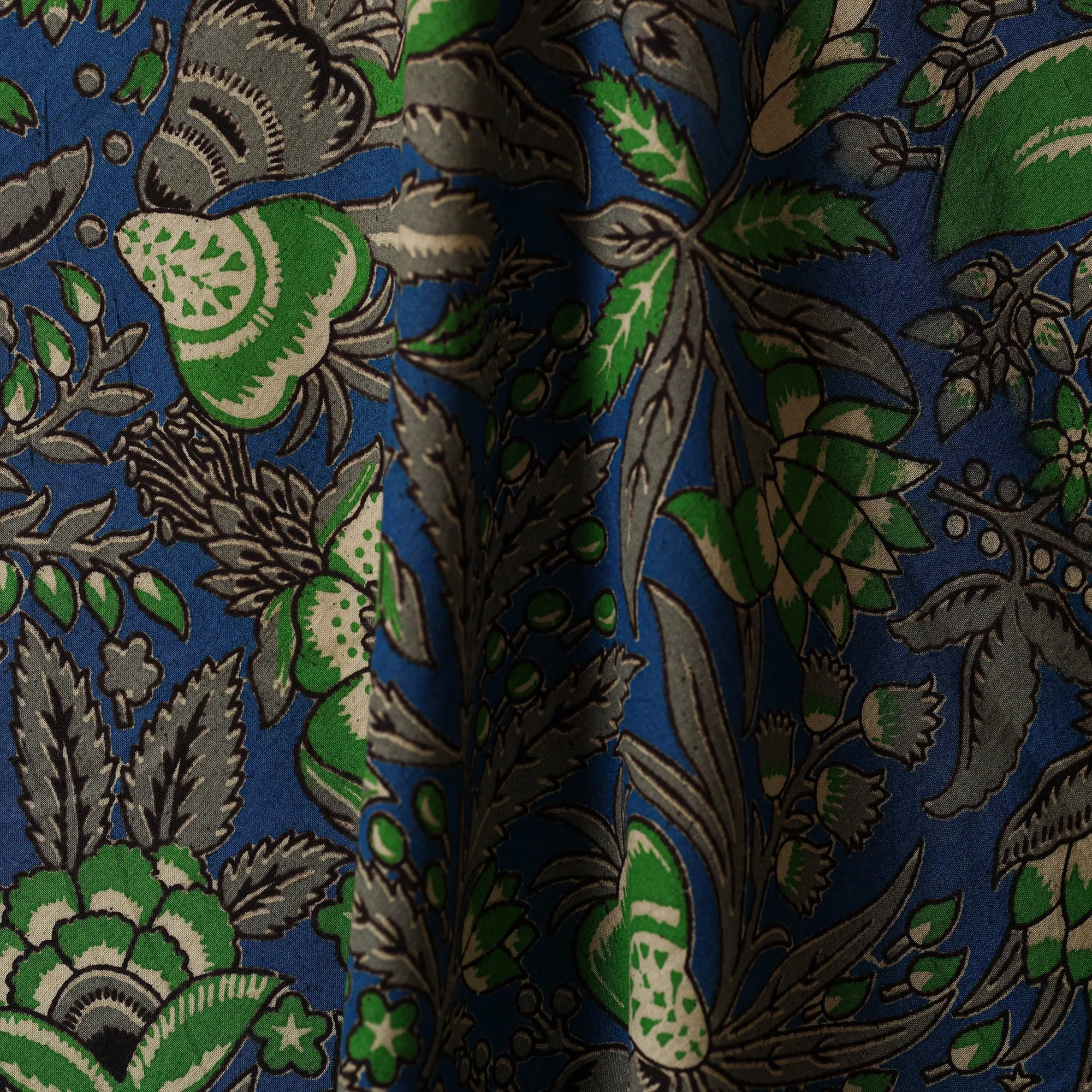 Blue - Printed Cotton Kalamkari Fabric 24 sold by Itokri product image thumbnail 3