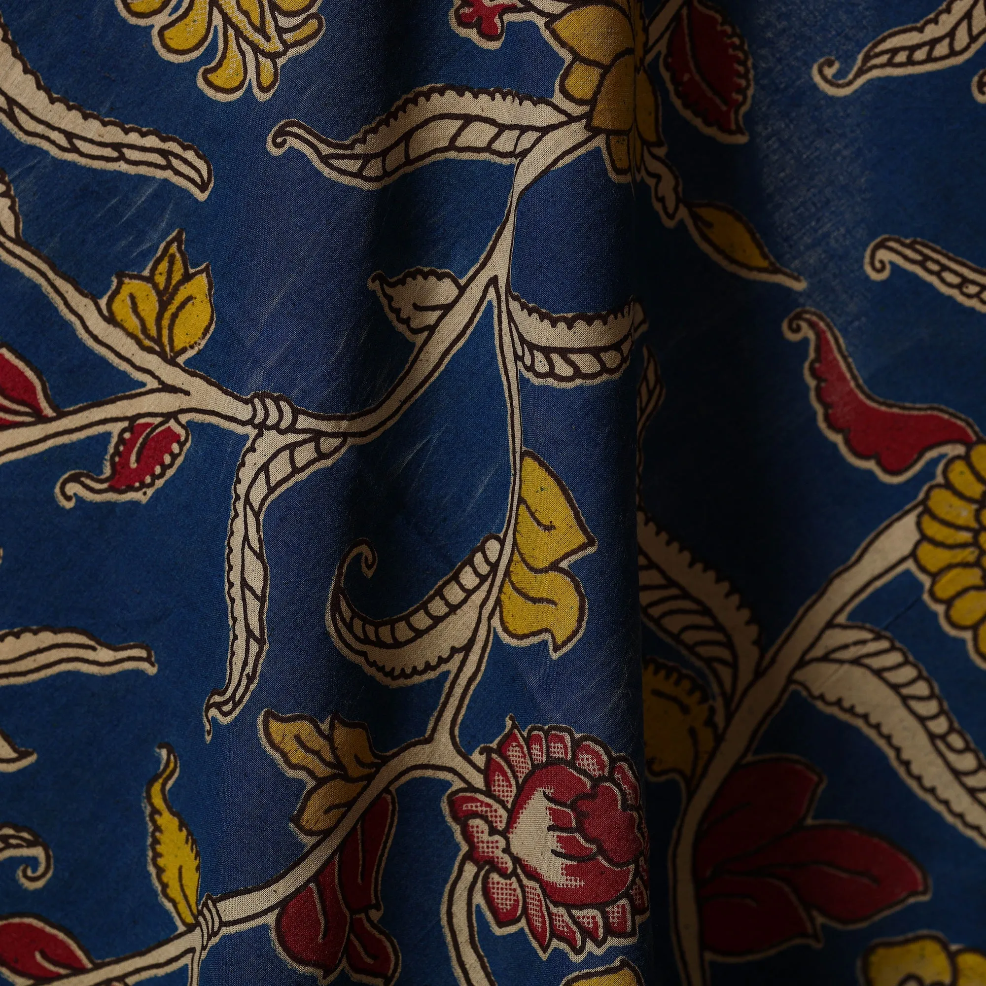 Blue - Printed Cotton Kalamkari Fabric 13 sold by Itokri product image thumbnail 3