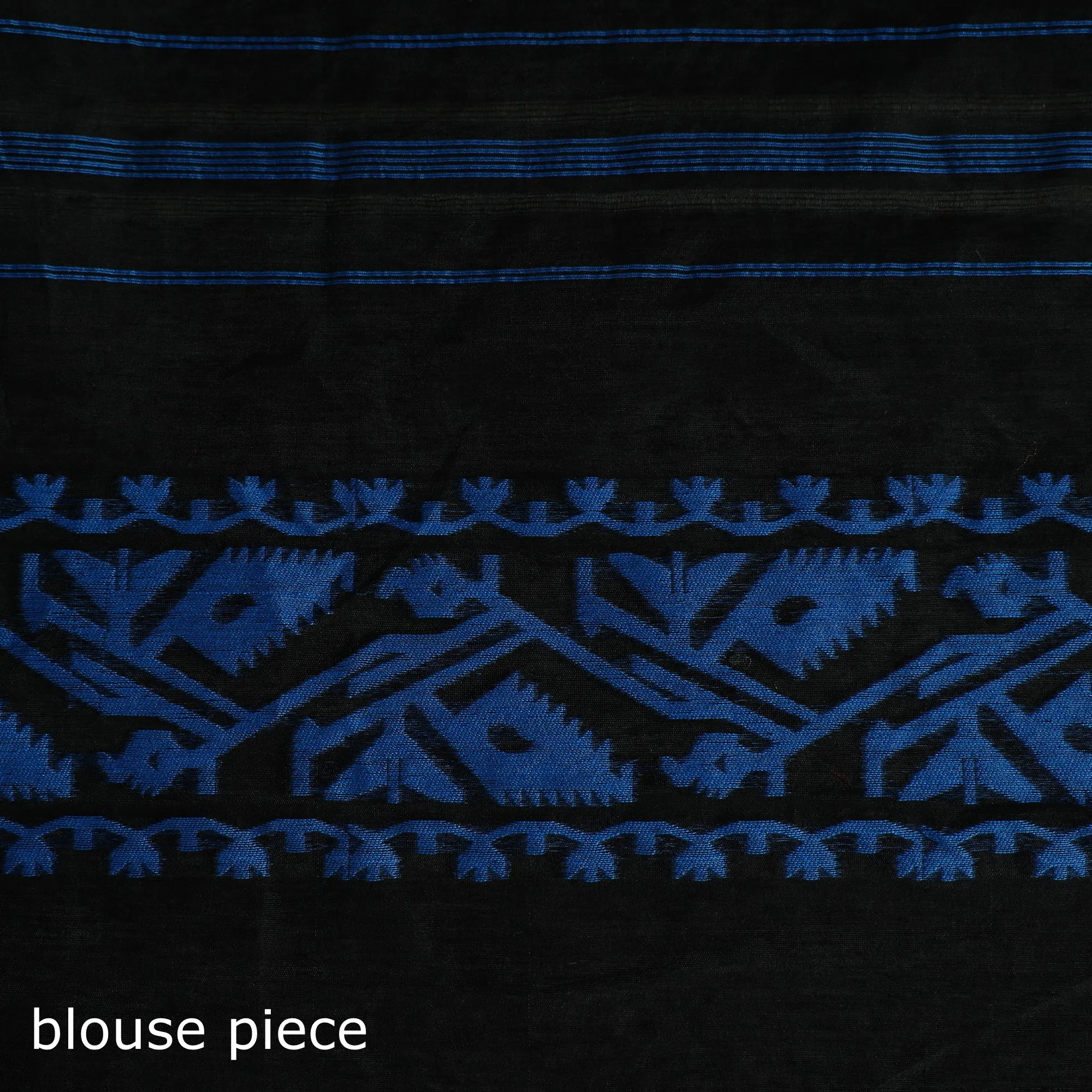 Blue - Silk Cotton Dhakai Jamdani Saree 17 sold by Itokri product image thumbnail 5