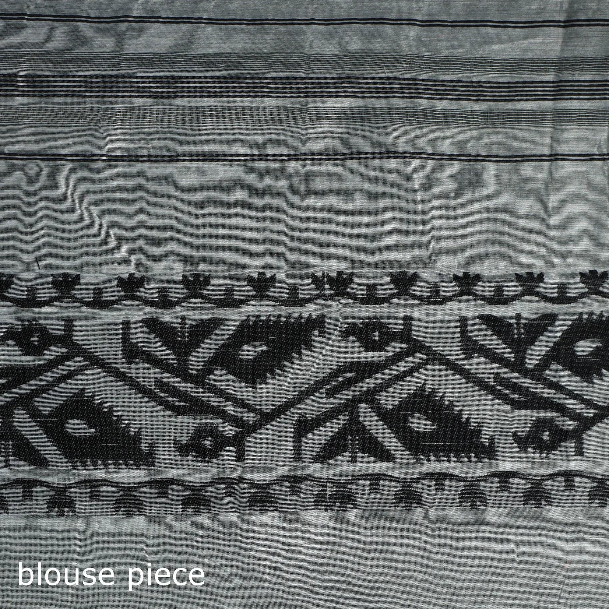 White - Silk Cotton Dhakai Jamdani Saree 16 sold by Itokri product image thumbnail 5