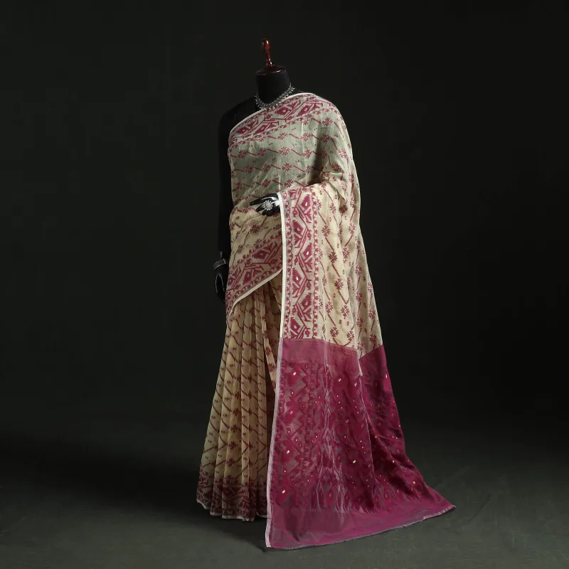 Silk Cotton Dhakai Jamdani Saree 15 sold by Itokri