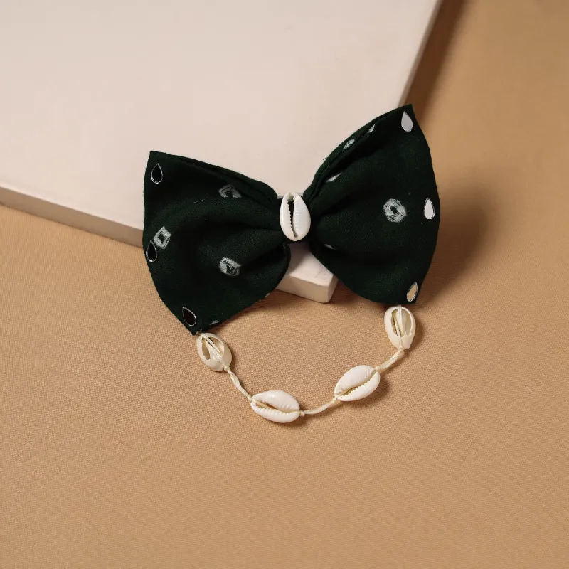 Green - Mirror Shell Work Women's Bow Hair Clip 33 made by Itokri