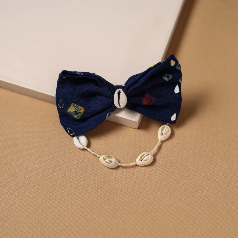 Blue - Mirror Shell Work Women's Bow Hair Clip 30 made by Itokri