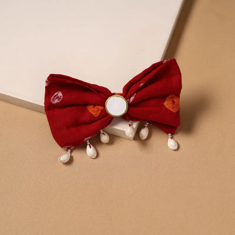 Red - Mirror Shell Work Women's Bow Hair Clip 19 made by Itokri