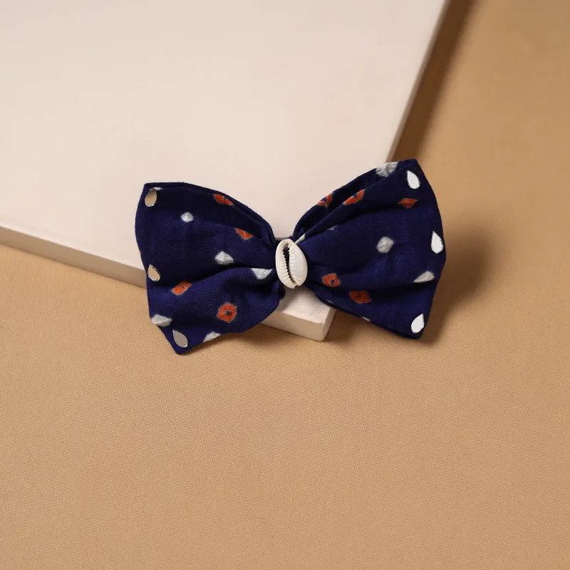 Blue - Mirror Shell Work Women's Bow Hair Clip 18 made by Itokri