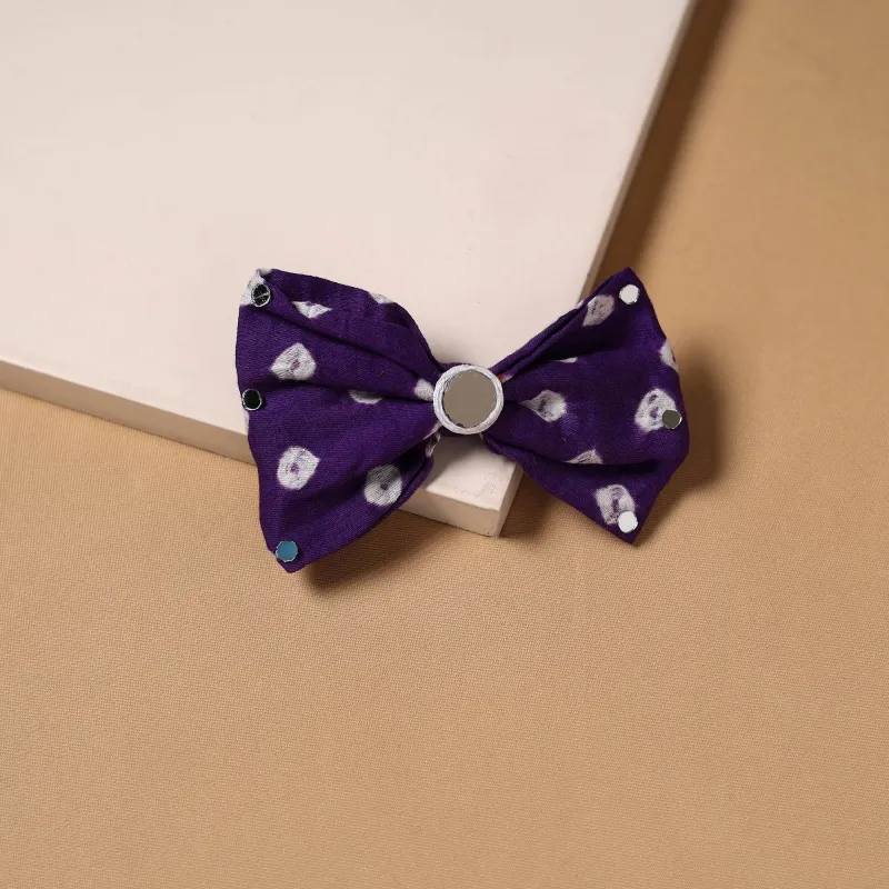Purple - Mirror Work Women's Bow Hair Clip 01 made by Itokri