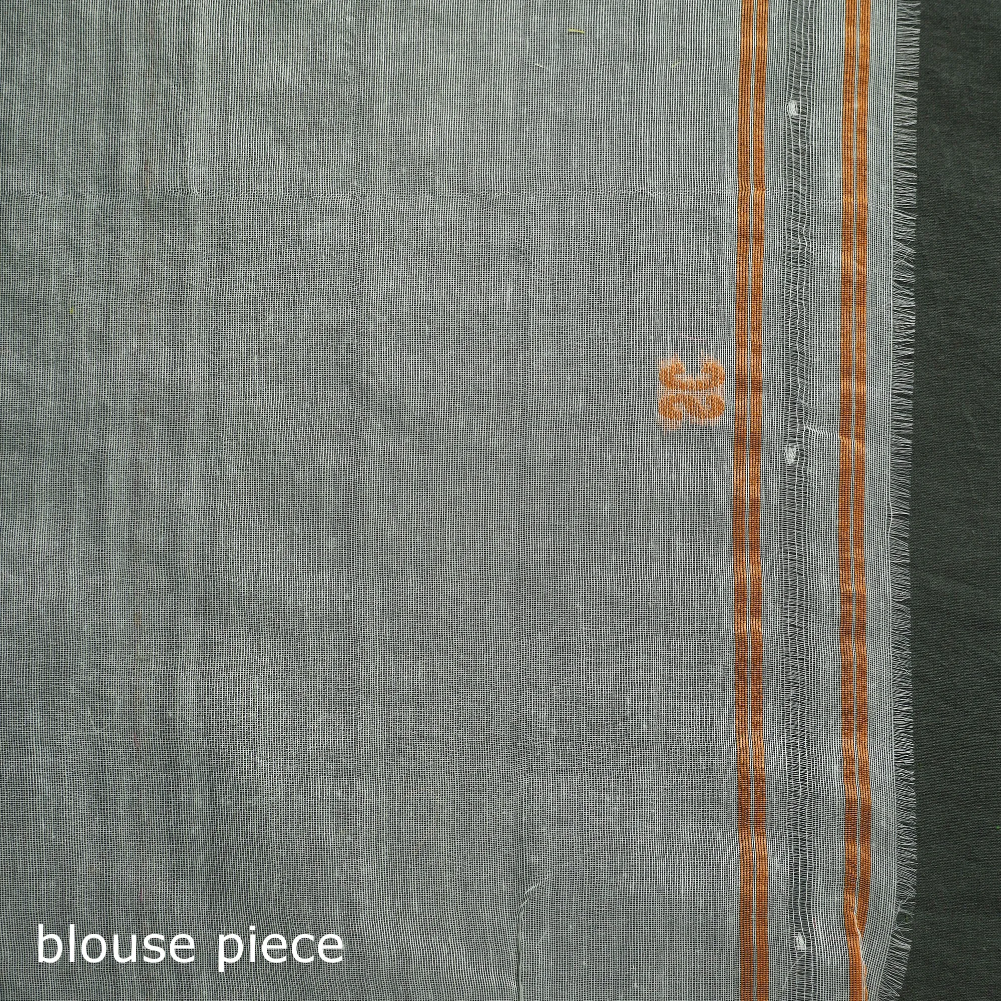 Orange - Silk Cotton Dhakai Jamdani Saree 16 sold by Itokri product image thumbnail 5