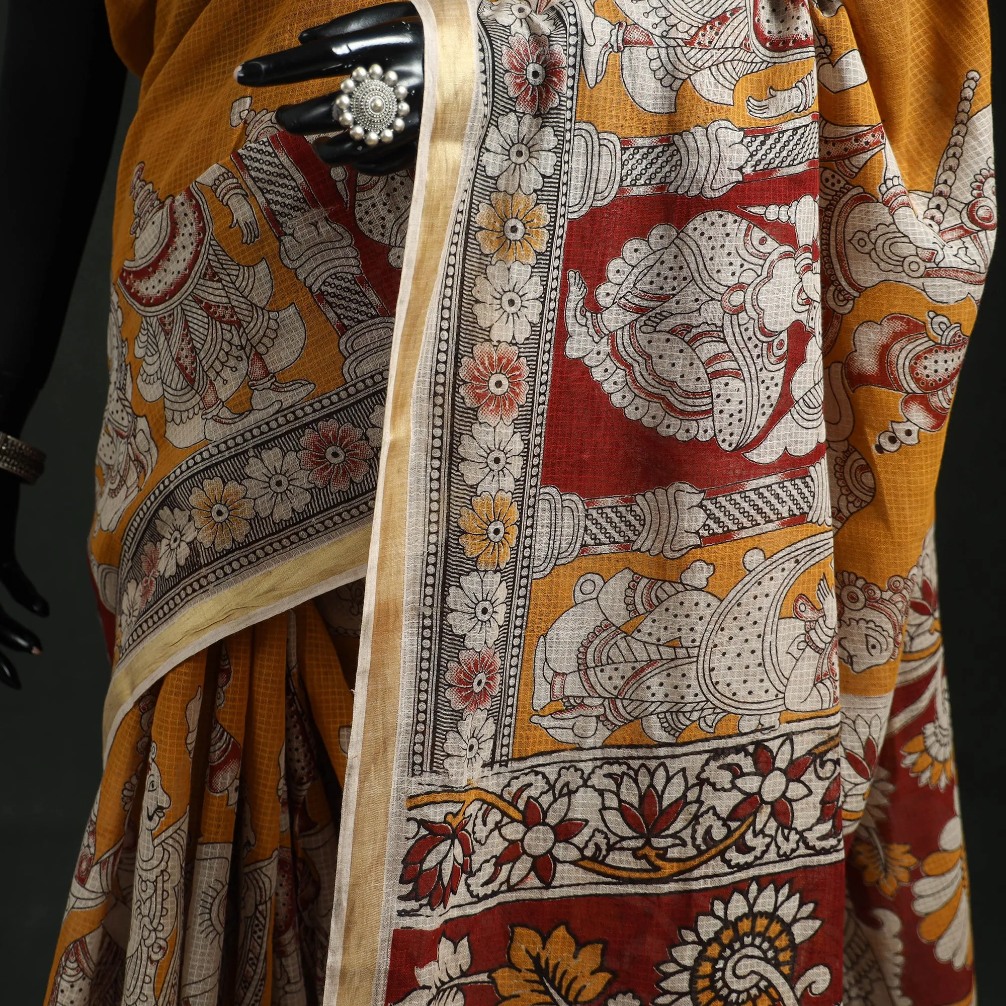 Kota Doria Cotton Printed Kalamkari Saree 06 sold by Itokri product image thumbnail 3