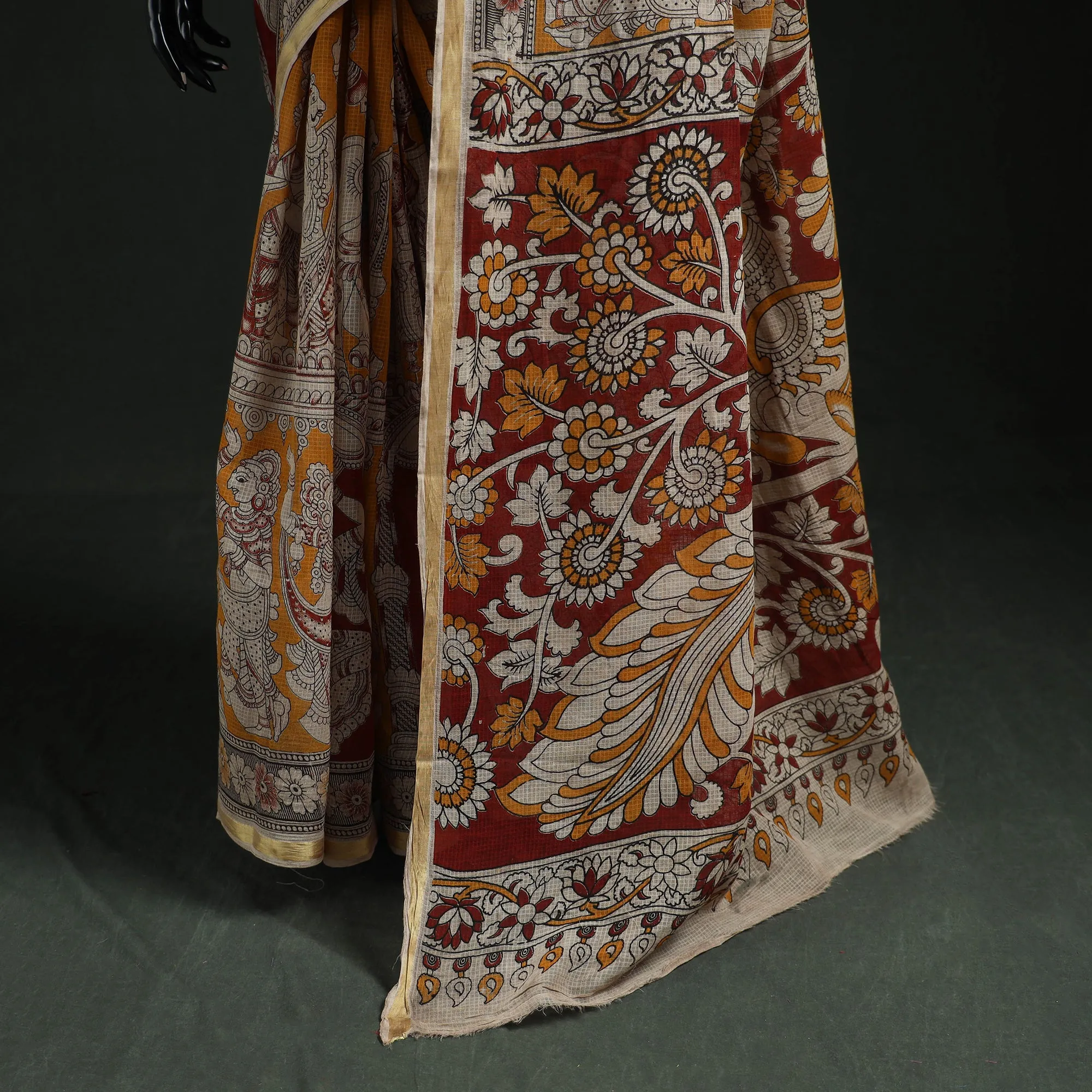 Kota Doria Cotton Printed Kalamkari Saree 06 sold by Itokri product image thumbnail 4