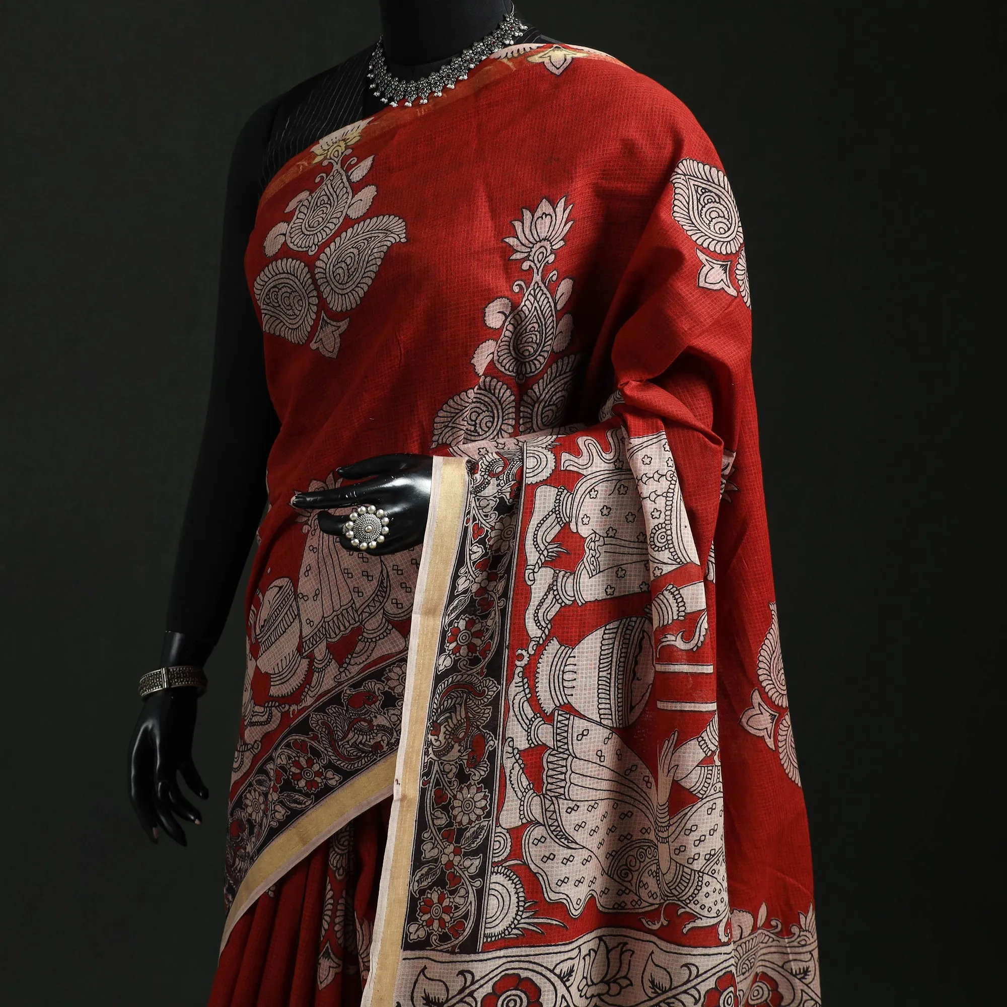 Kota Doria Cotton Printed Kalamkari Saree 11 sold by Itokri product image thumbnail 2