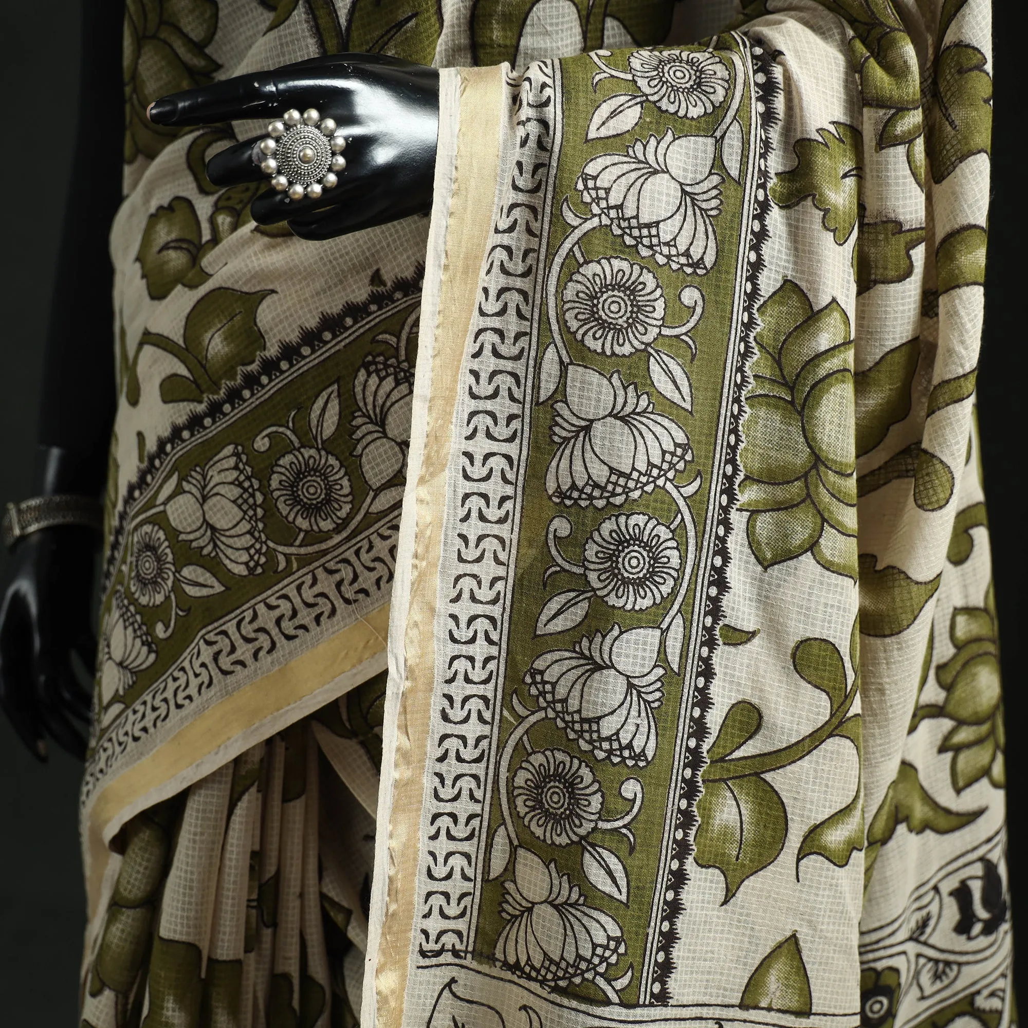 Kota Doria Cotton Printed Kalamkari Saree 24 sold by Itokri product image thumbnail 3