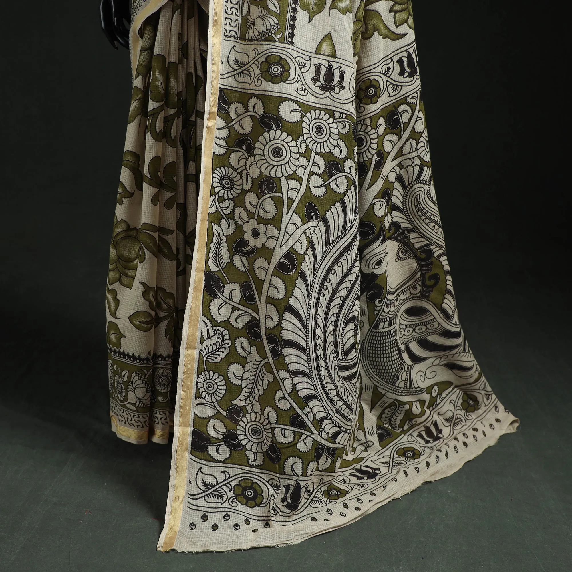 Kota Doria Cotton Printed Kalamkari Saree 24 sold by Itokri product image thumbnail 4