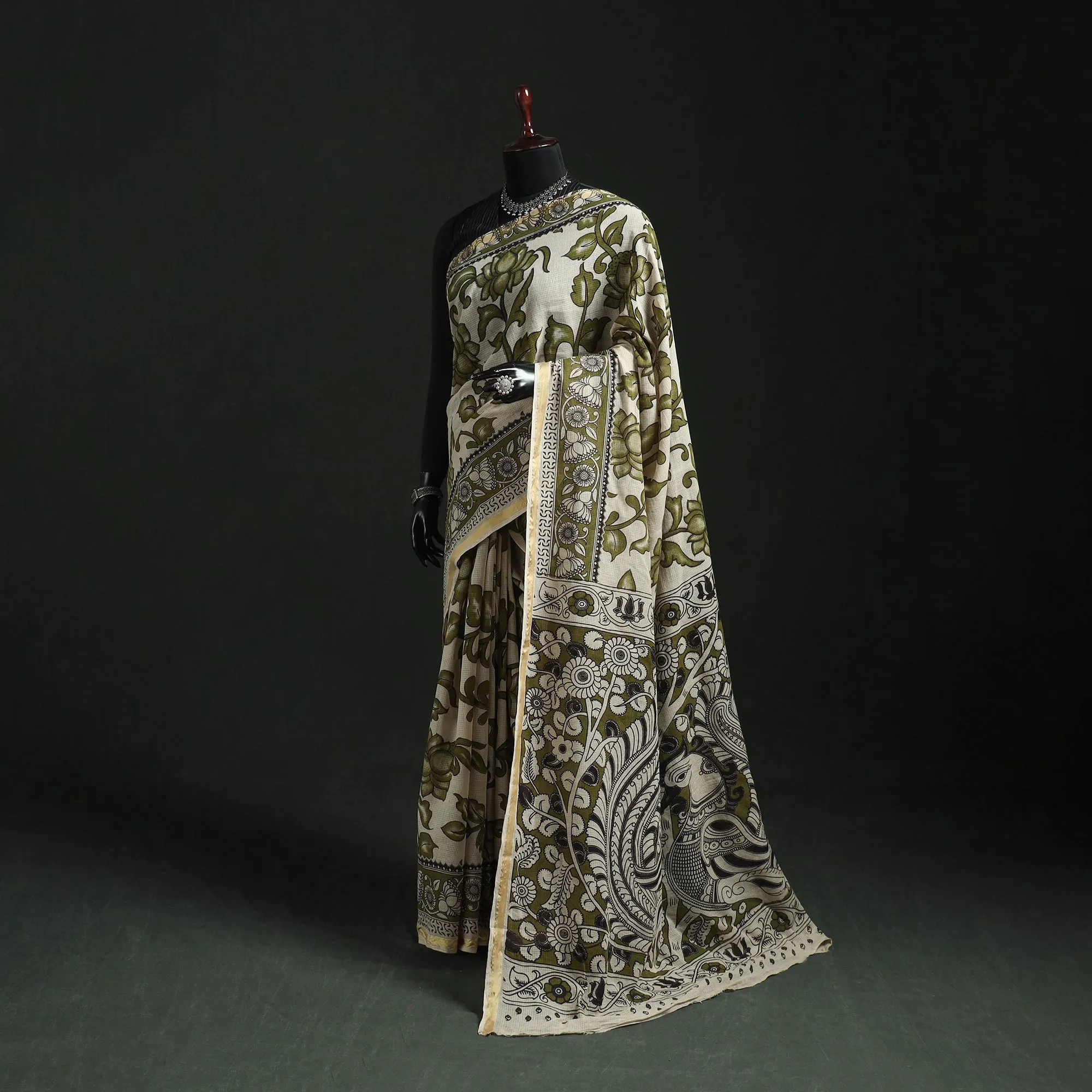 Kota Doria Cotton Printed Kalamkari Saree 24 sold by Itokri