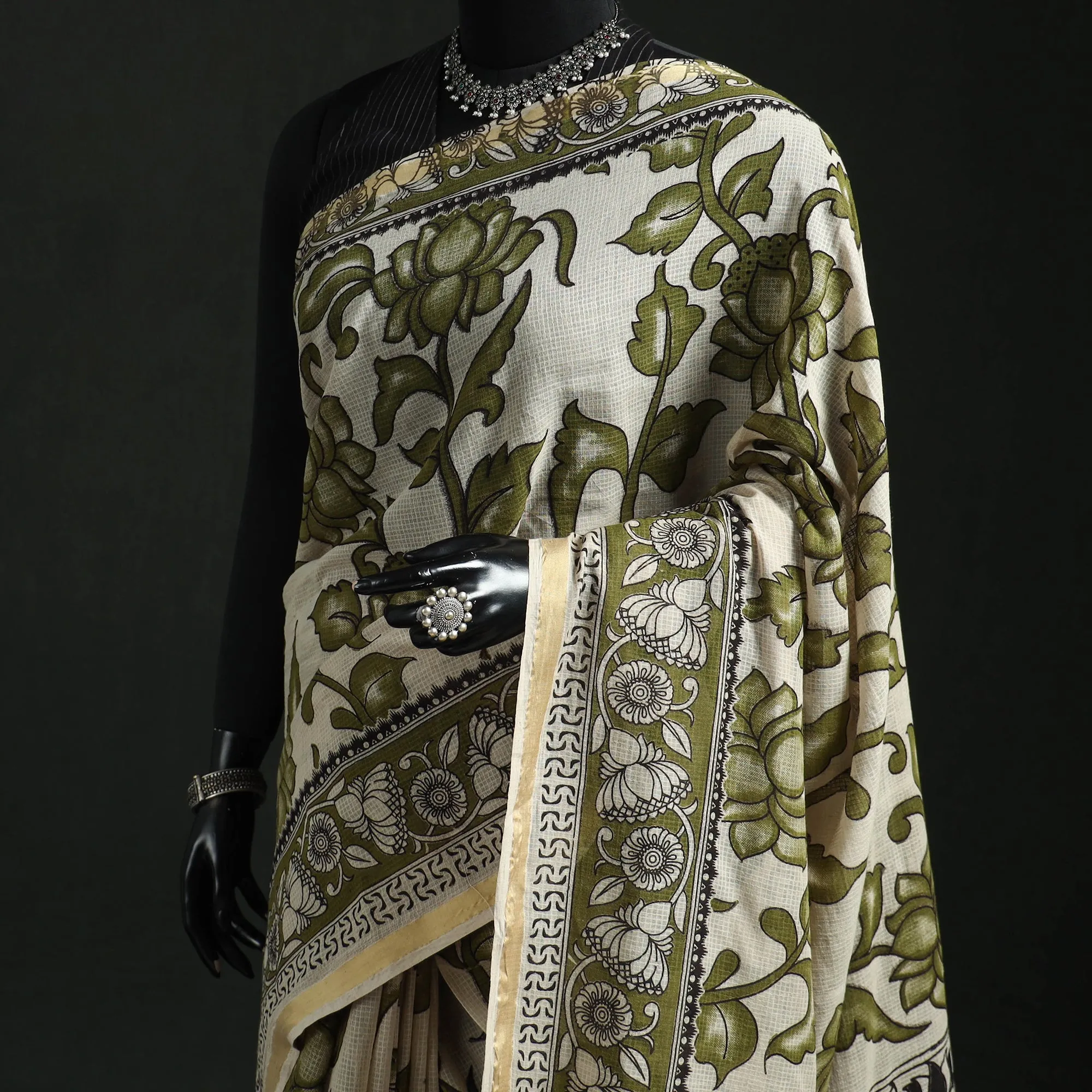 Kota Doria Cotton Printed Kalamkari Saree 24 sold by Itokri product image thumbnail 2