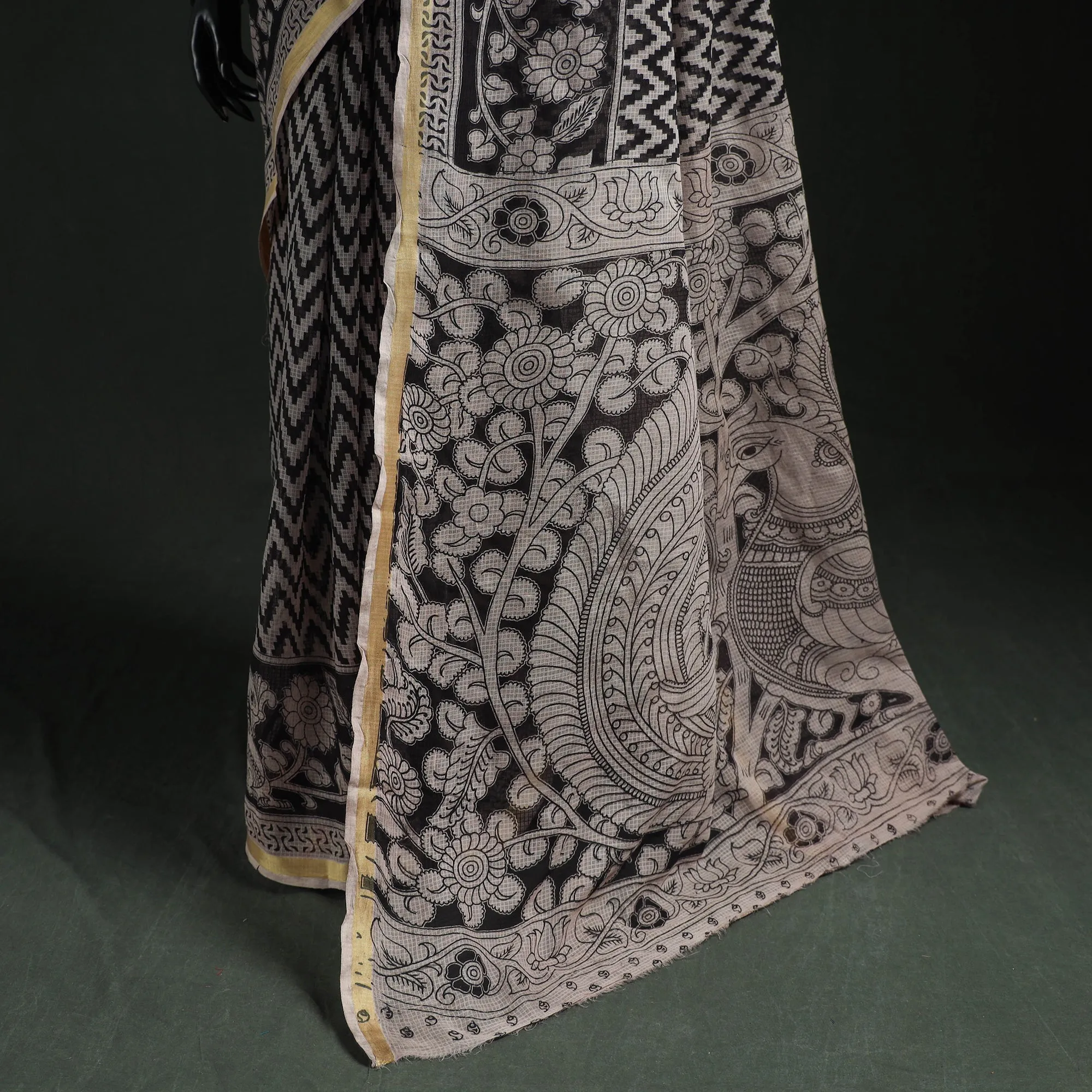 Kota Doria Cotton Printed Kalamkari Saree 23 sold by Itokri product image thumbnail 4