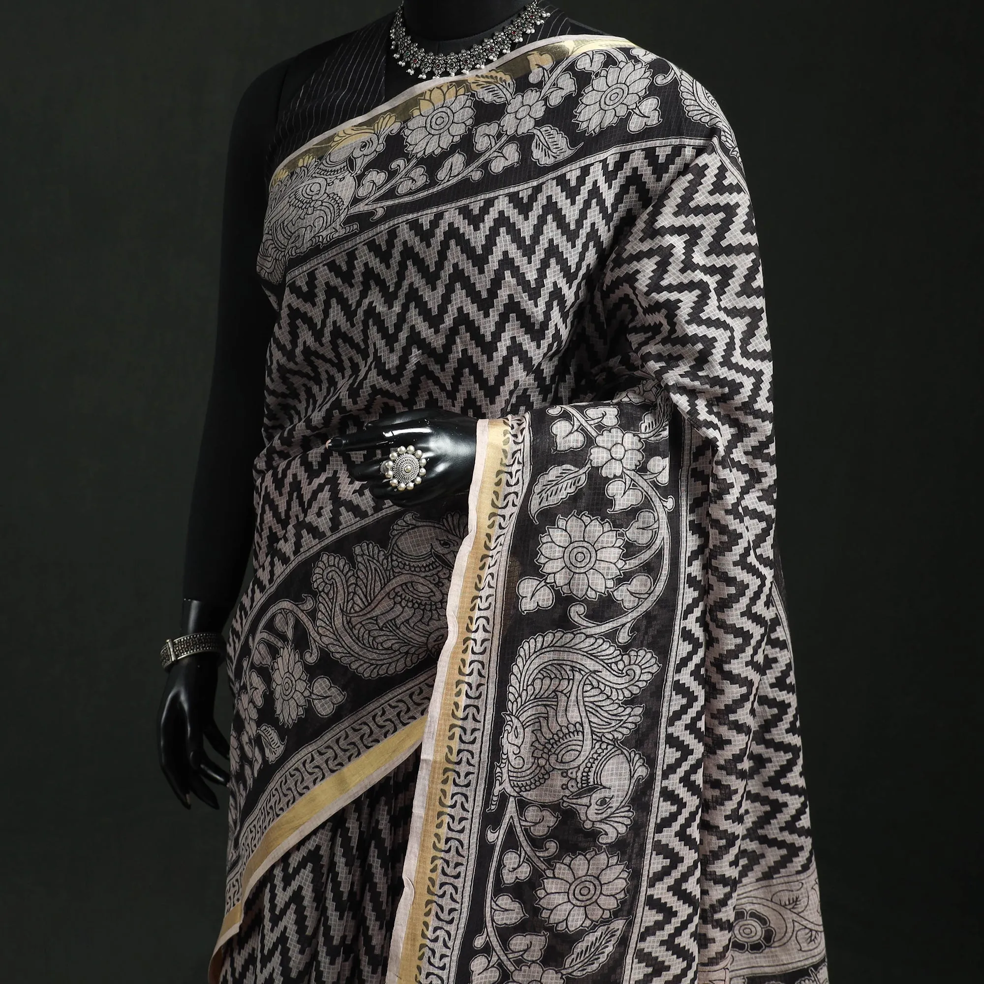 Kota Doria Cotton Printed Kalamkari Saree 23 sold by Itokri product image thumbnail 2