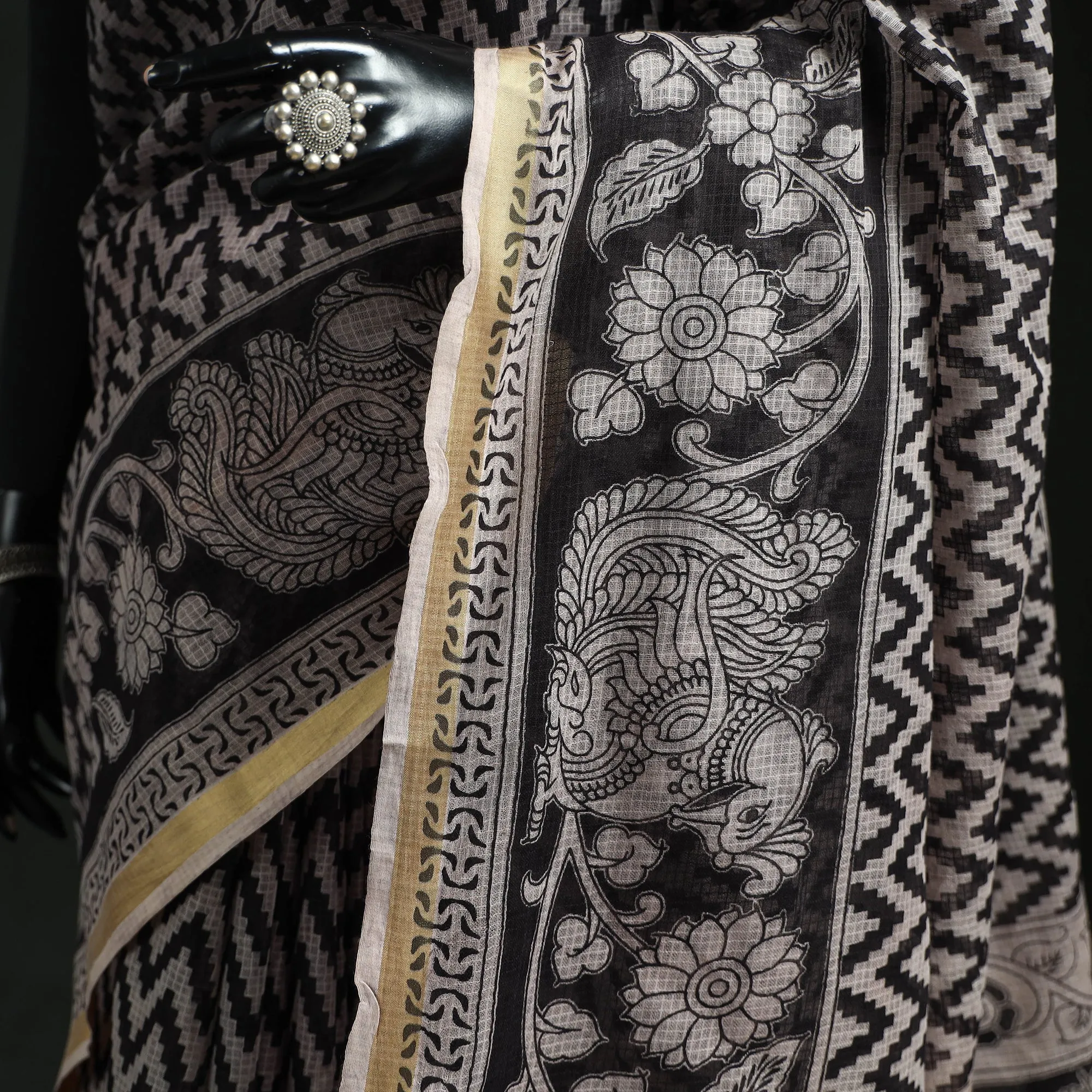 Kota Doria Cotton Printed Kalamkari Saree 23 sold by Itokri product image thumbnail 3