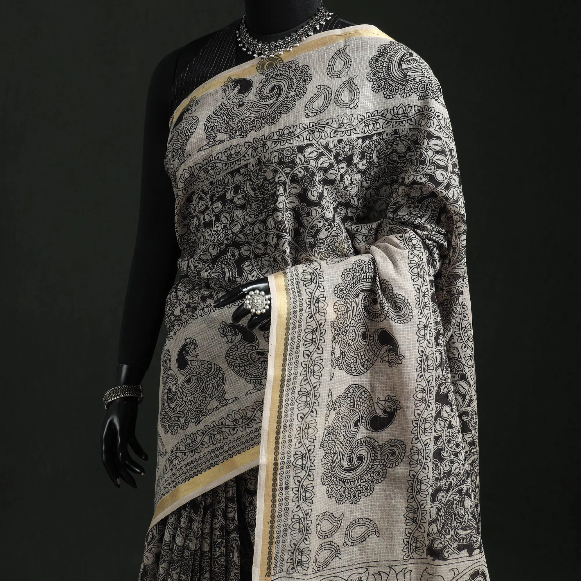 Kota Doria Cotton Printed Kalamkari Saree 15 sold by Itokri product image thumbnail 2