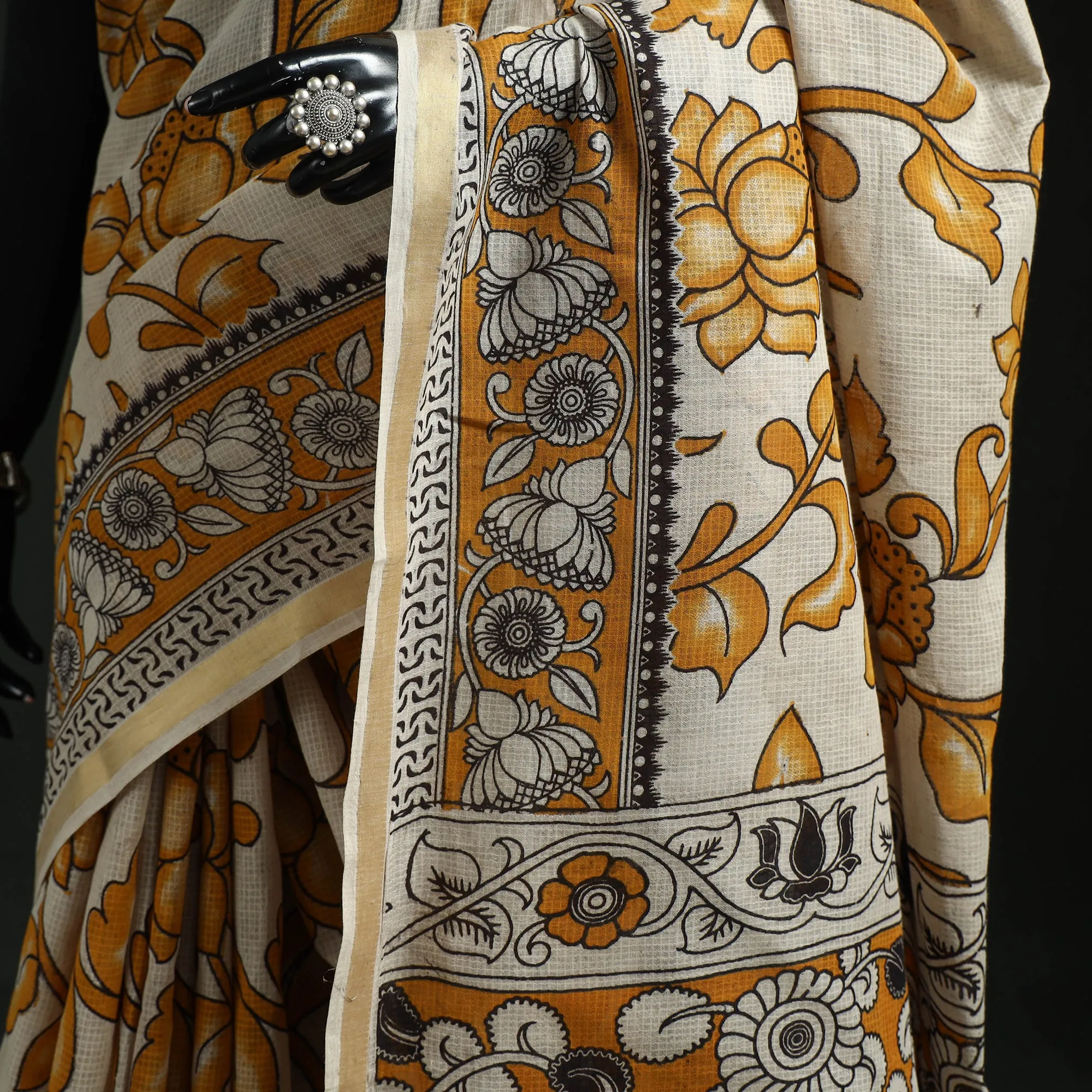 Kota Doria Cotton Printed Kalamkari Saree 14 sold by Itokri product image thumbnail 3