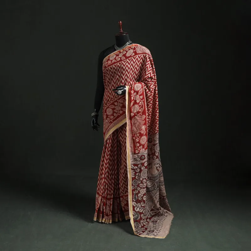 Kota Doria Cotton Printed Kalamkari Saree 12 sold by Itokri