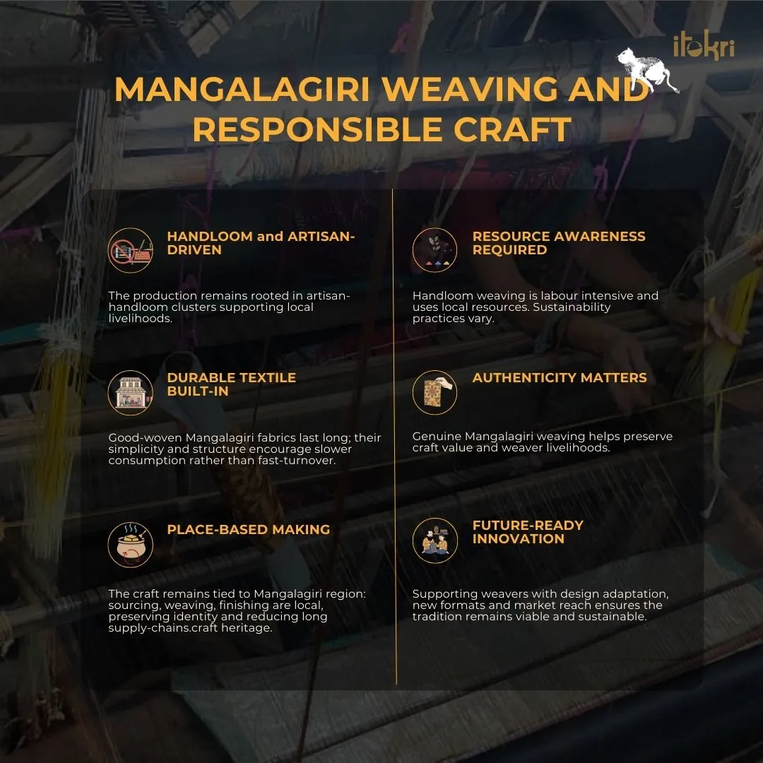 Brown - Mangalagiri Handloom Cotton Patchwork Unstitched Kurta Material (2.5M) 08 sold by Itokri product image thumbnail 5