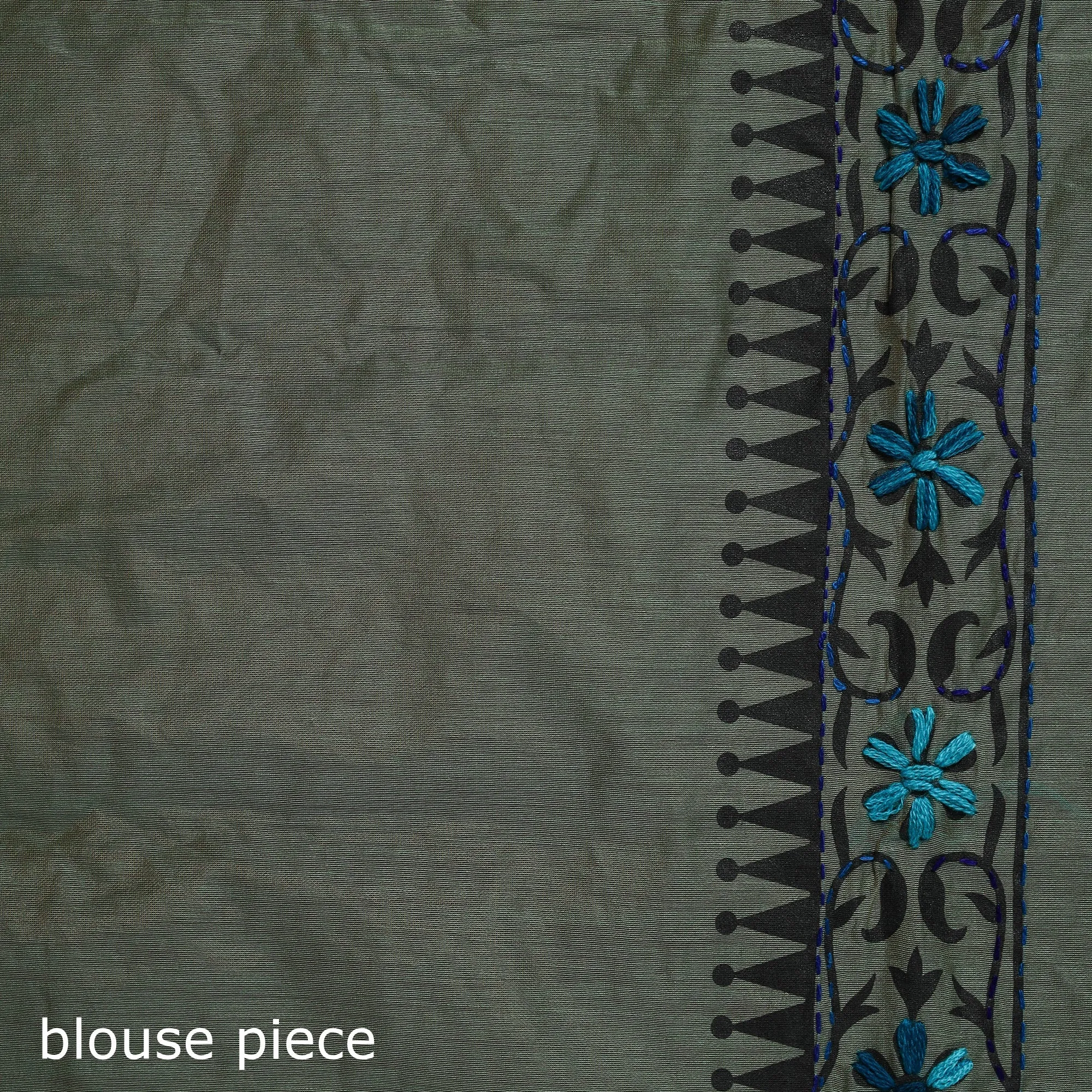 Hand Embroidered Chanderi Silk Chapa Work Phulkari Saree 23 sold by Itokri product image thumbnail 5