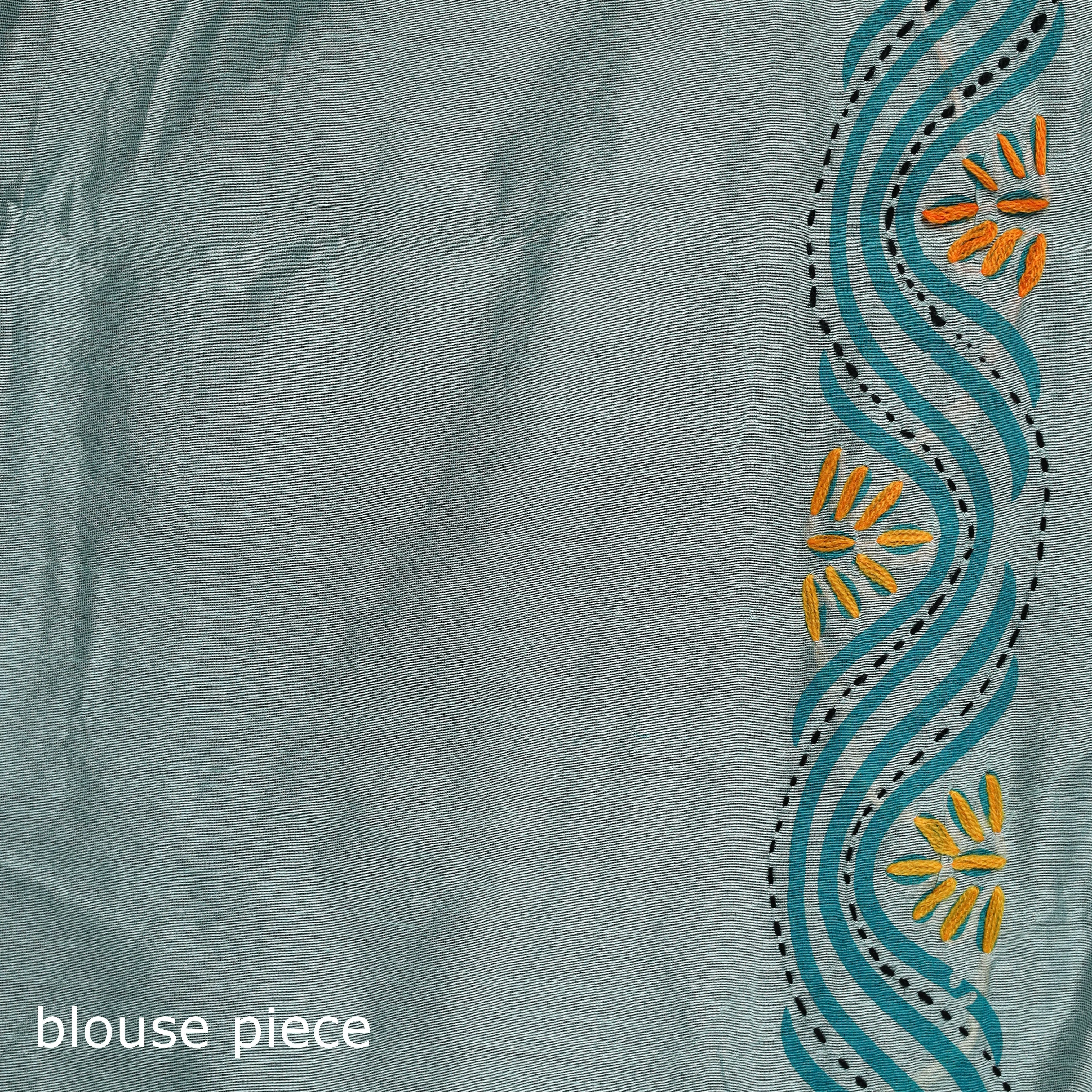 Hand Embroidered Chanderi Silk Chapa Work Phulkari Saree 27 sold by Itokri product image thumbnail 5