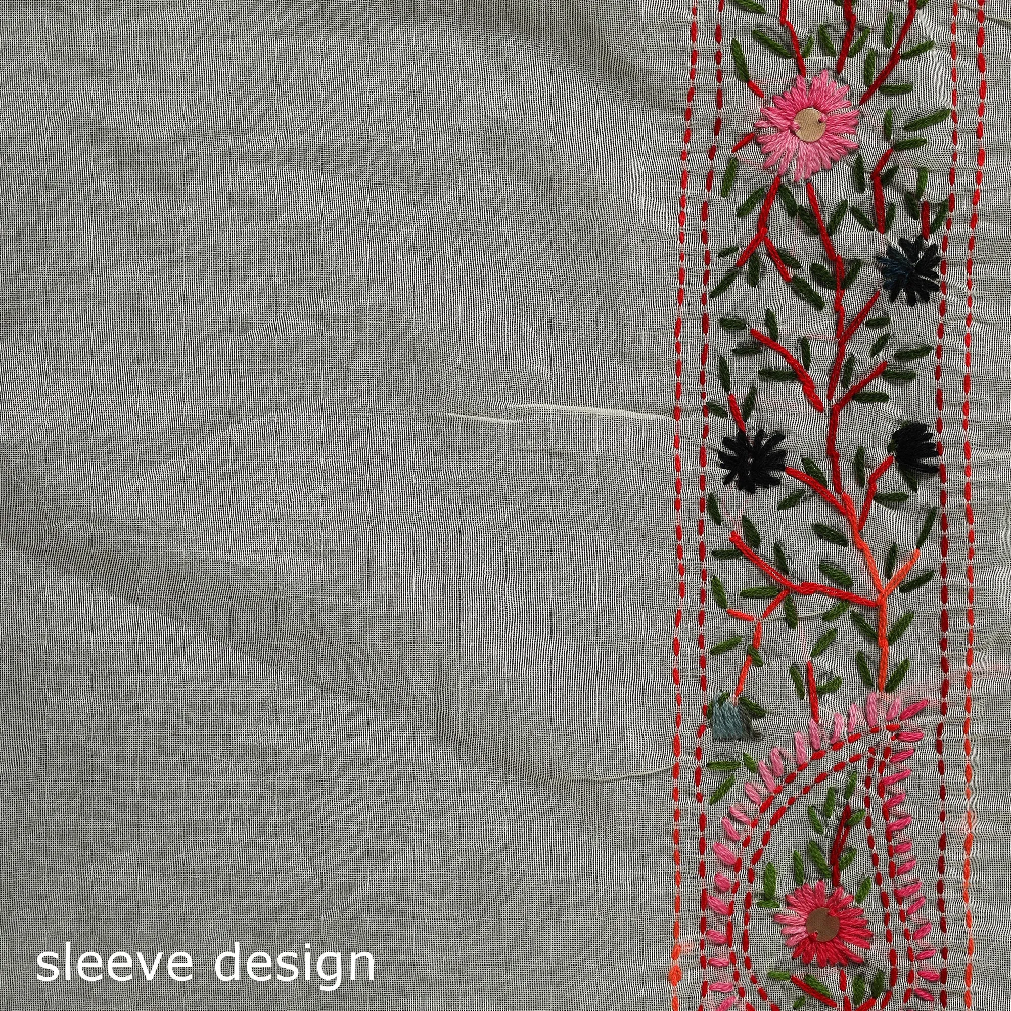 Hand Embroidered Chanderi Silk Chapa Work Phulkari Saree 39 sold by Itokri product image thumbnail 5