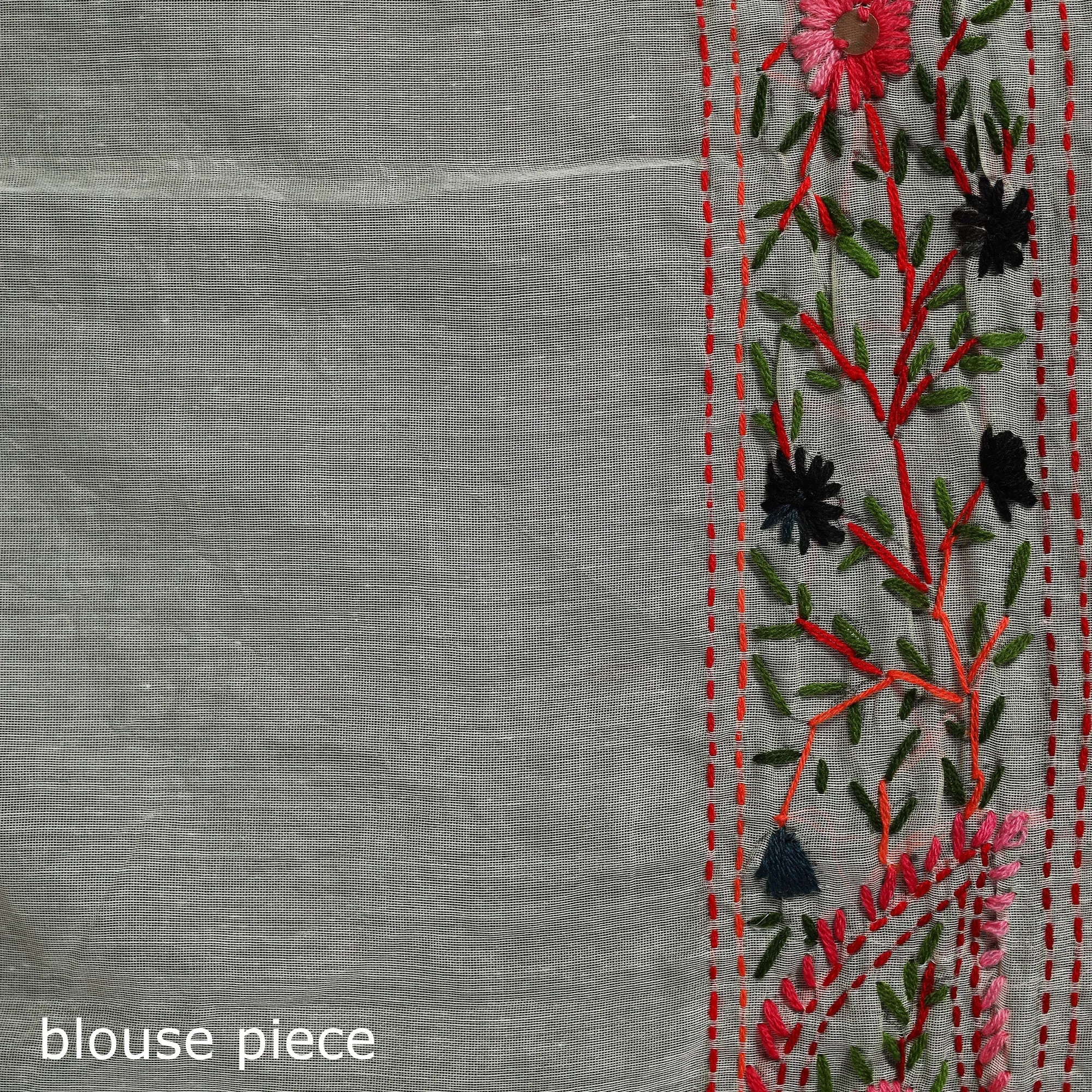 Hand Embroidered Chanderi Silk Chapa Work Phulkari Saree 39 sold by Itokri product image thumbnail 4