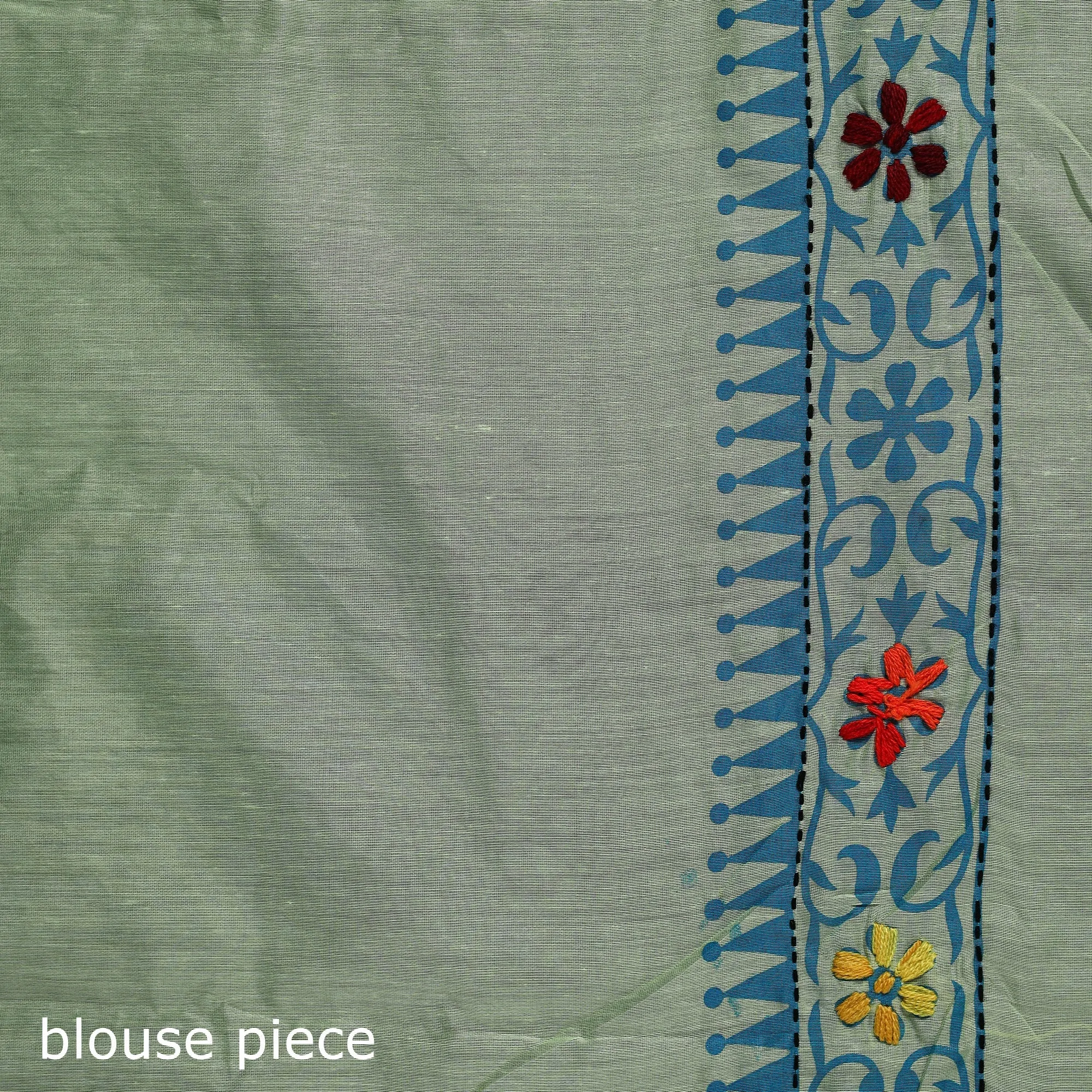 Hand Embroidered Chanderi Silk Chapa Work Phulkari Saree 36 sold by Itokri product image thumbnail 5