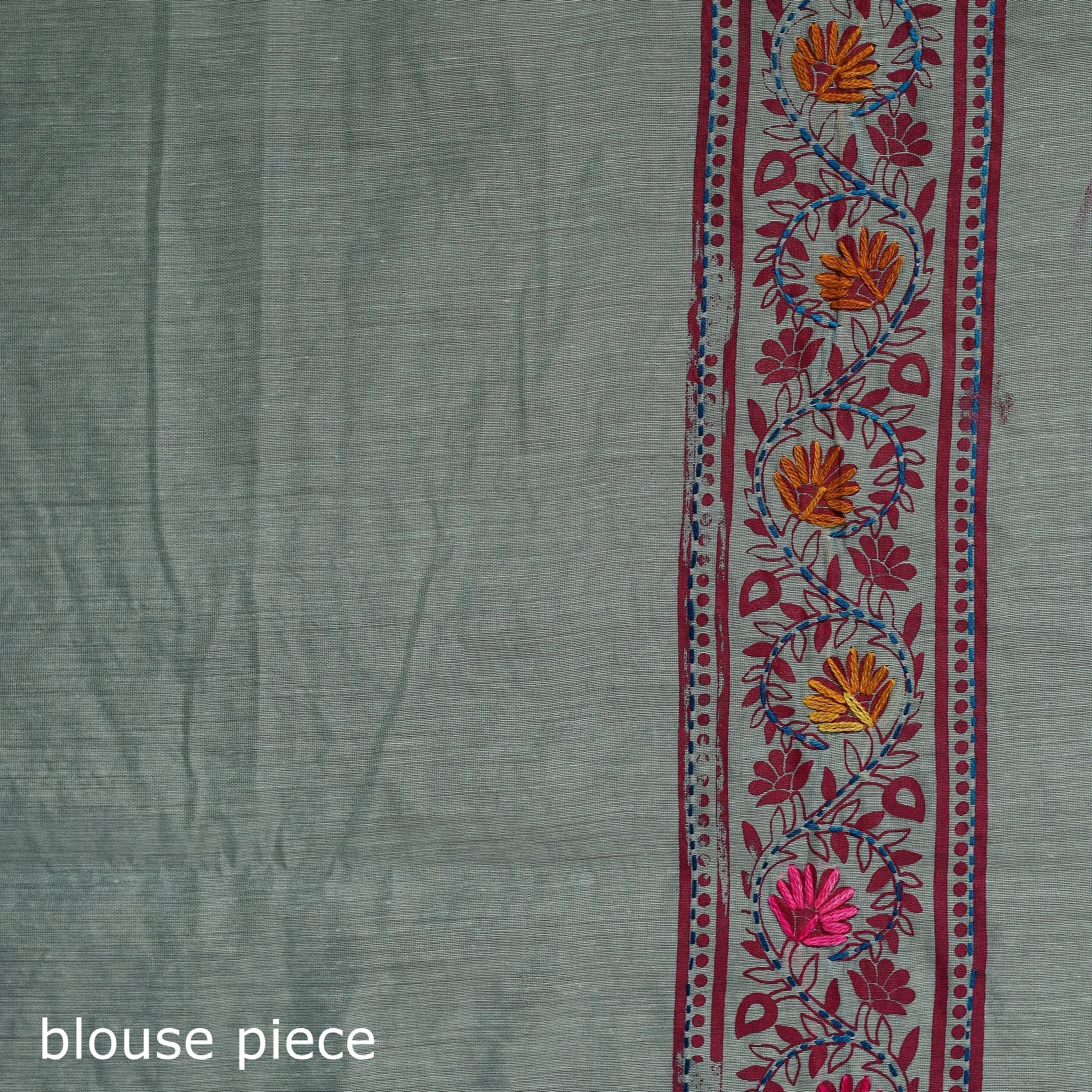Hand Embroidered Chanderi Silk Chapa Work Phulkari Saree 09 sold by Itokri product image thumbnail 5