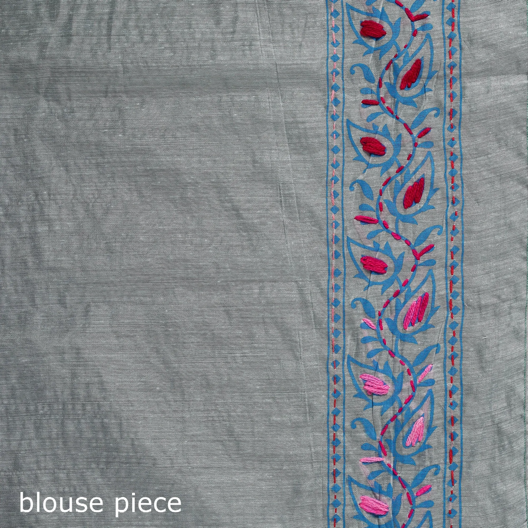 Hand Embroidered Chanderi Silk Chapa Work Phulkari Saree 07 sold by Itokri product image thumbnail 5