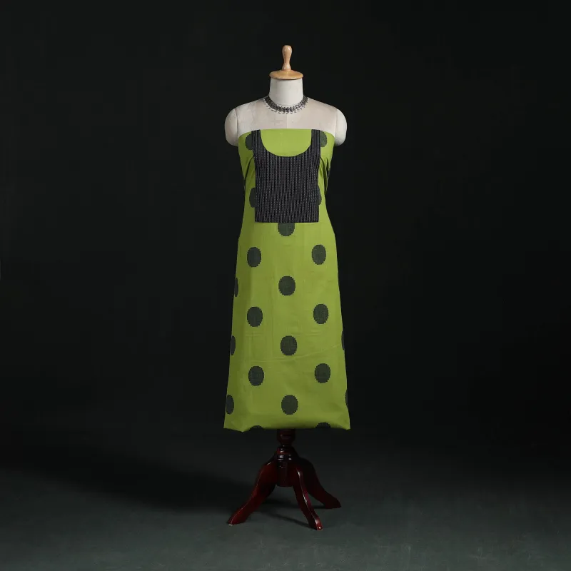 Green - Jacquard Weave Cotton Patchwork Unstitched Kurta Material (2.5M) 06 made by Itokri