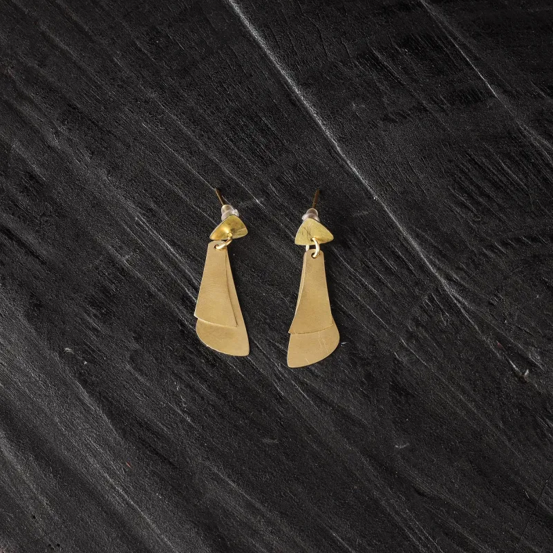 Yellow - Dokra Brass Handcrafted Earrings 12 made by Itokri
