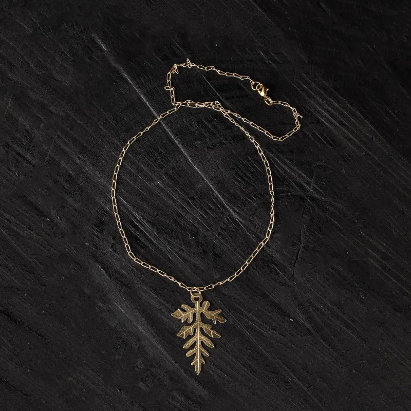 Yellow - Leaf Dokra Brass Handcrafted Chain Necklace 19 made by Itokri