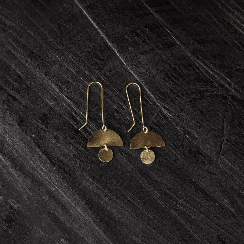 Yellow - Dokra Brass Handcrafted Hook Earrings 05 made by Itokri
