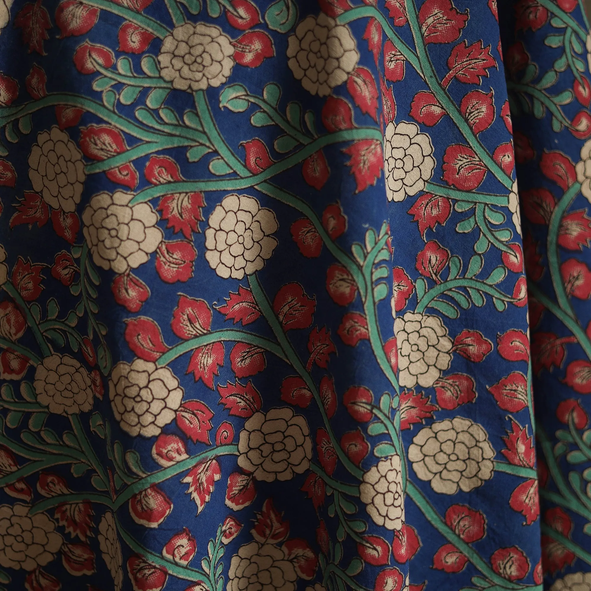Blue - Printed Cotton Kalamkari Fabric 10 sold by Itokri product image thumbnail 3