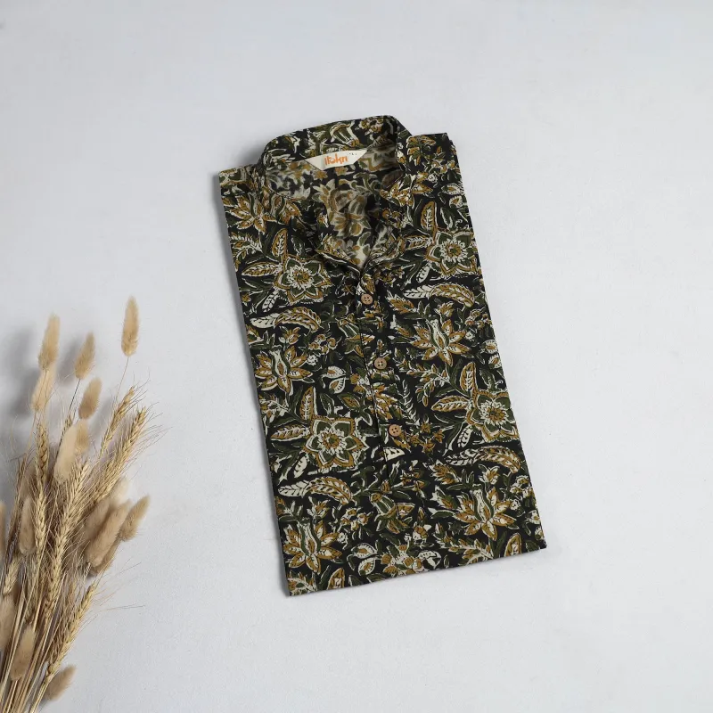 Hand Block Print Natural Dyed Cotton Short Bagru Kurta for Men 09 made by Itokri