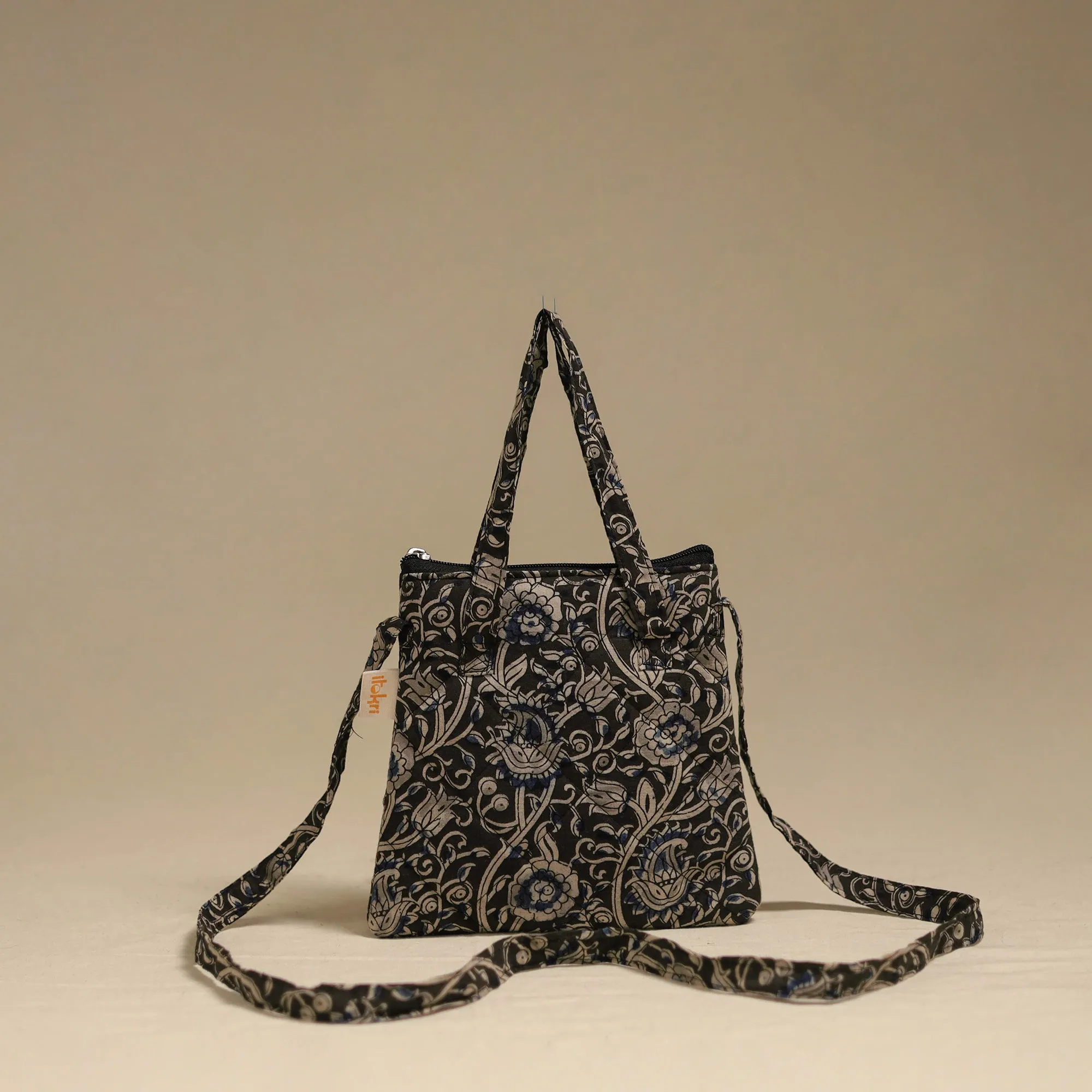 Black - Handcrafted Quilted Sling Bag 06 sold by Itokri