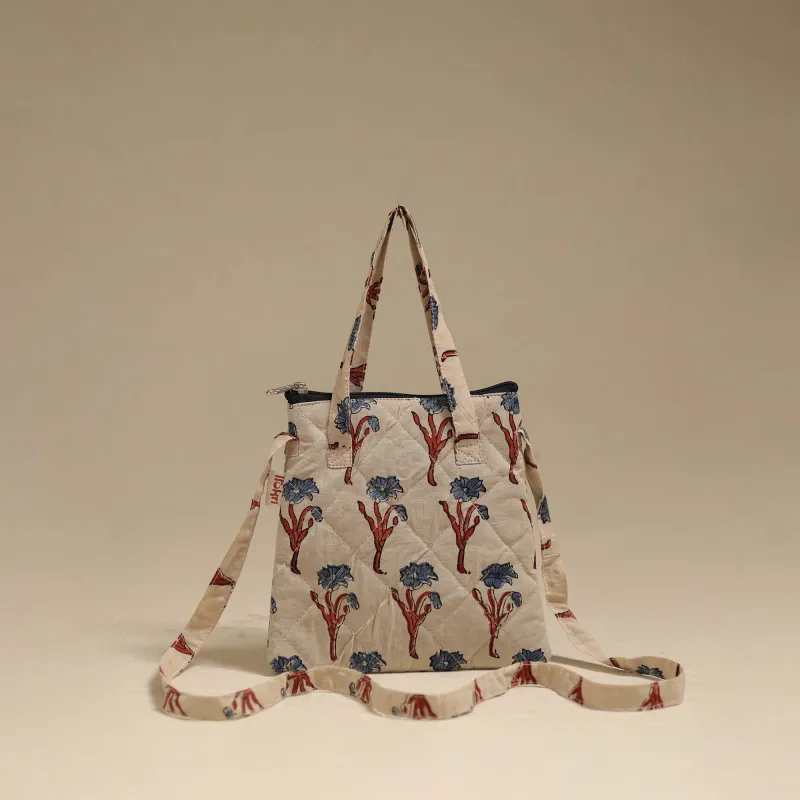 Beige - Handcrafted Quilted Sling Bag 30 made by Itokri