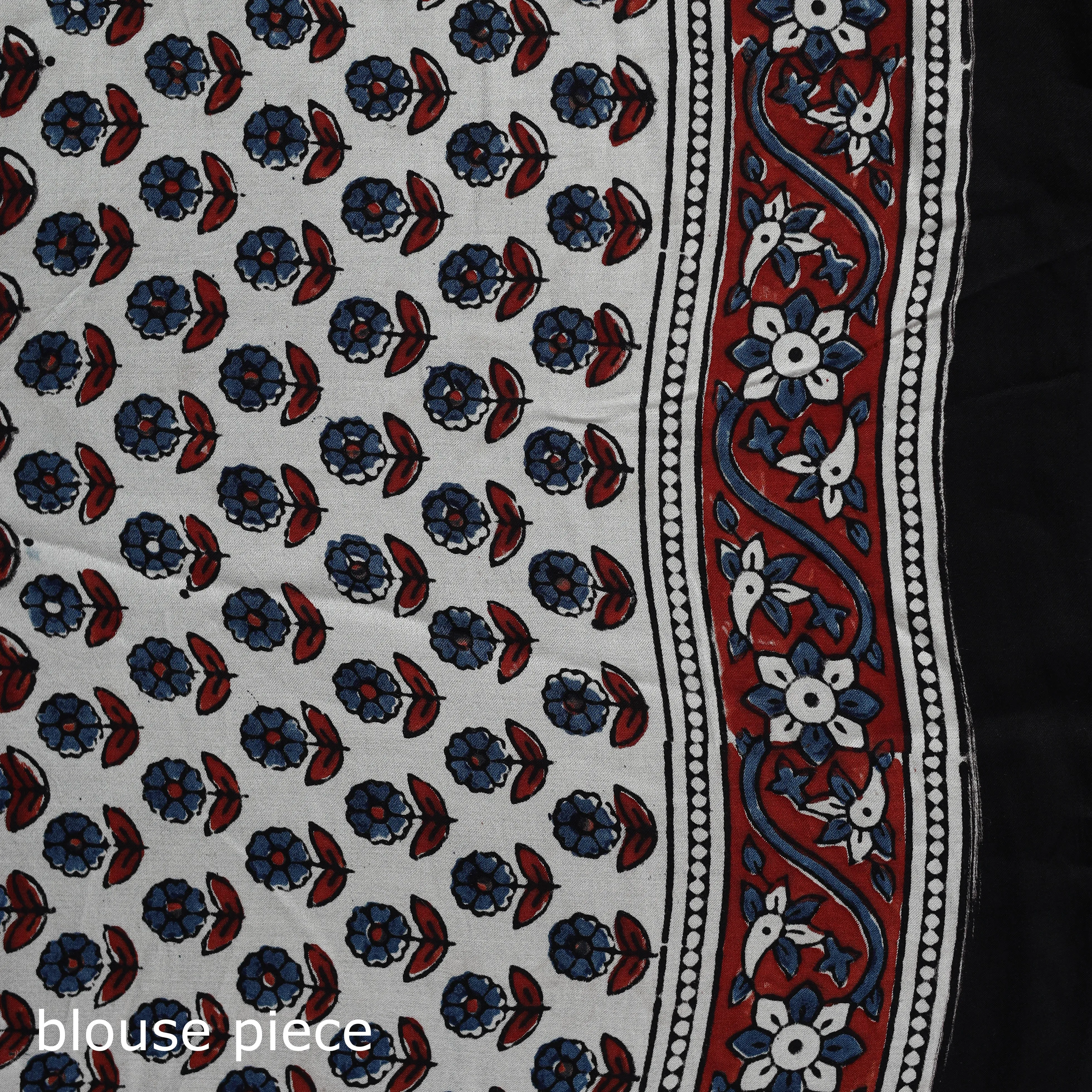 Natural Dyed Modal Silk Kutch Hand Block Print Ajrakh Saree 03 sold by Itokri product image thumbnail 5